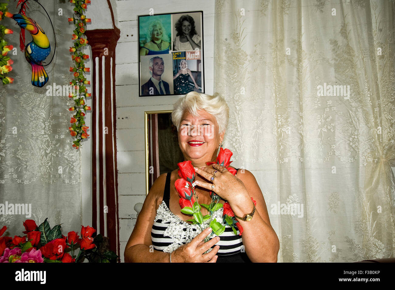 Lucy; cheerful guest house owner in Baracoa, Cuba Stock Photo