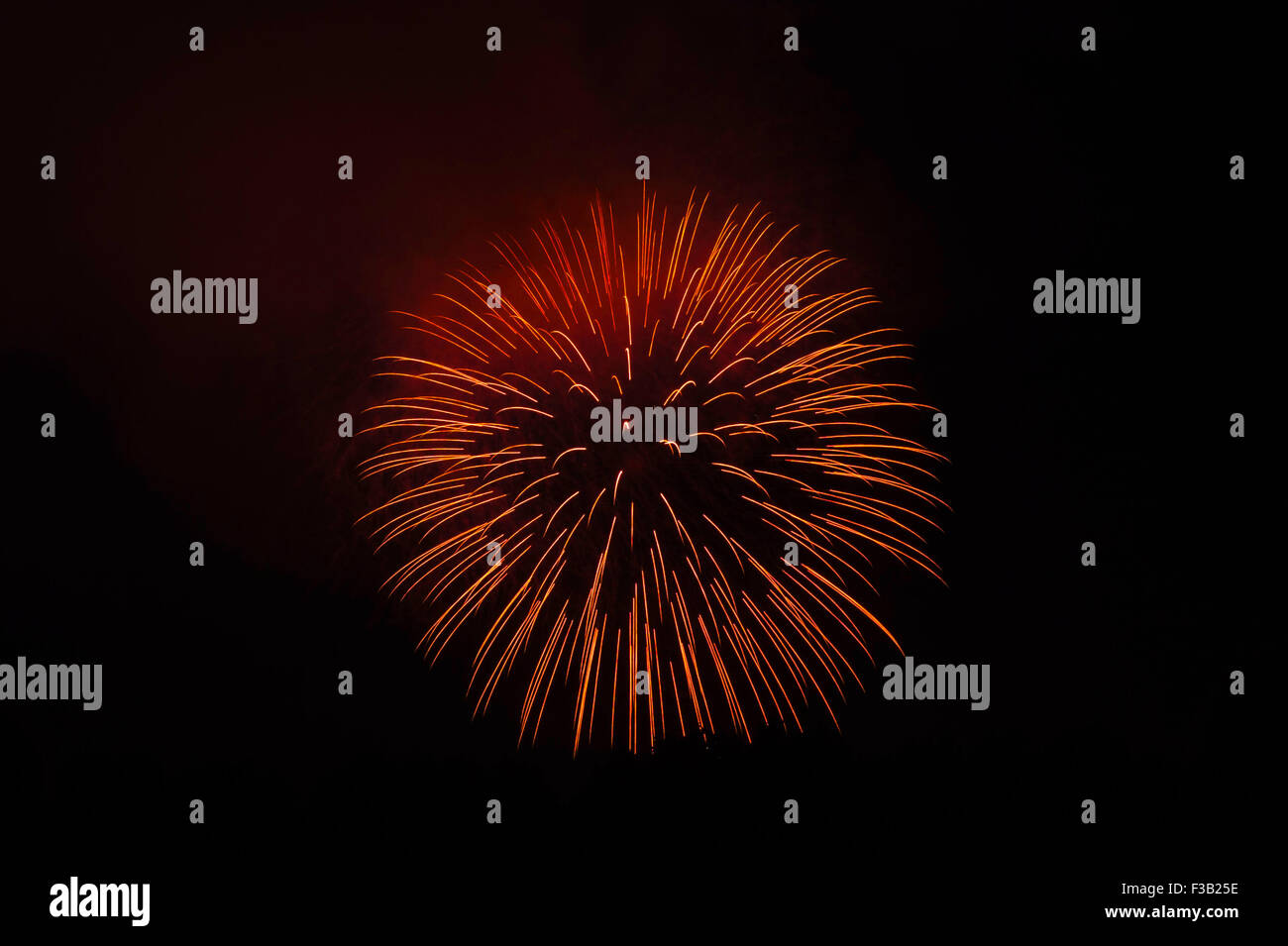 Fireworks as part of the Luminaria di Santa Croce, festival, Lucca, Tuscany, Italy Stock Photo