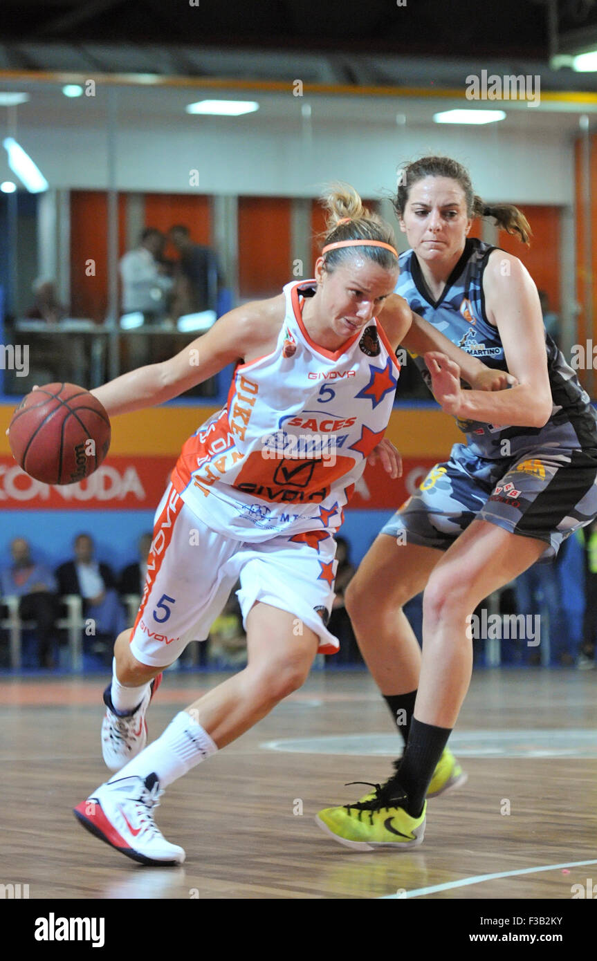 Naples, Italy. 03rd Oct, 2015. Martina Fassina in action guard of Naples  during the championship Italian Serie A women's basketball regular season,  opening day Saces Mapei Givova Naples versus San Martino Lupari. ©