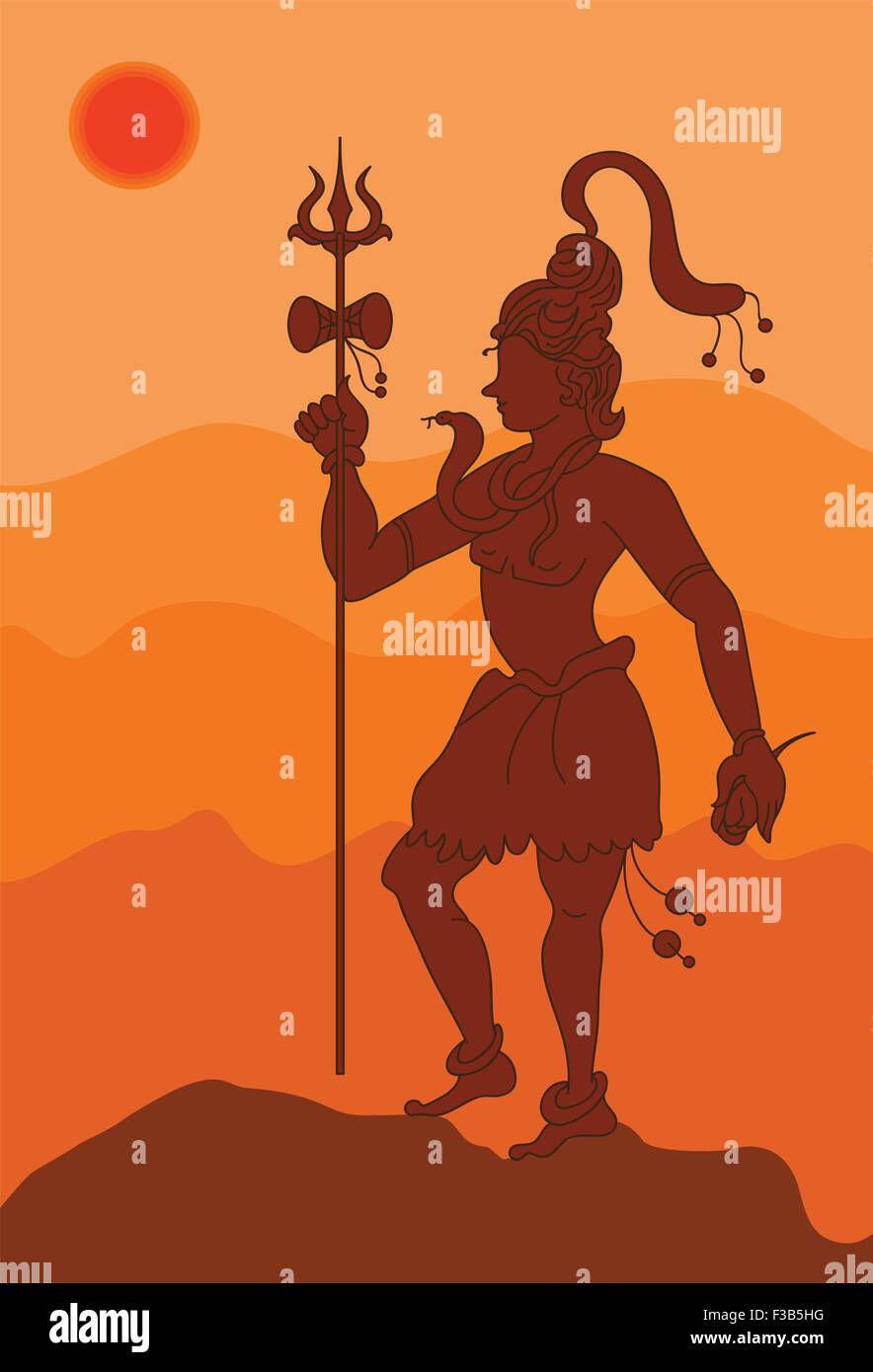 Shadow Art, Shiva The Hindu God Vector Art Stock Vector Image ...