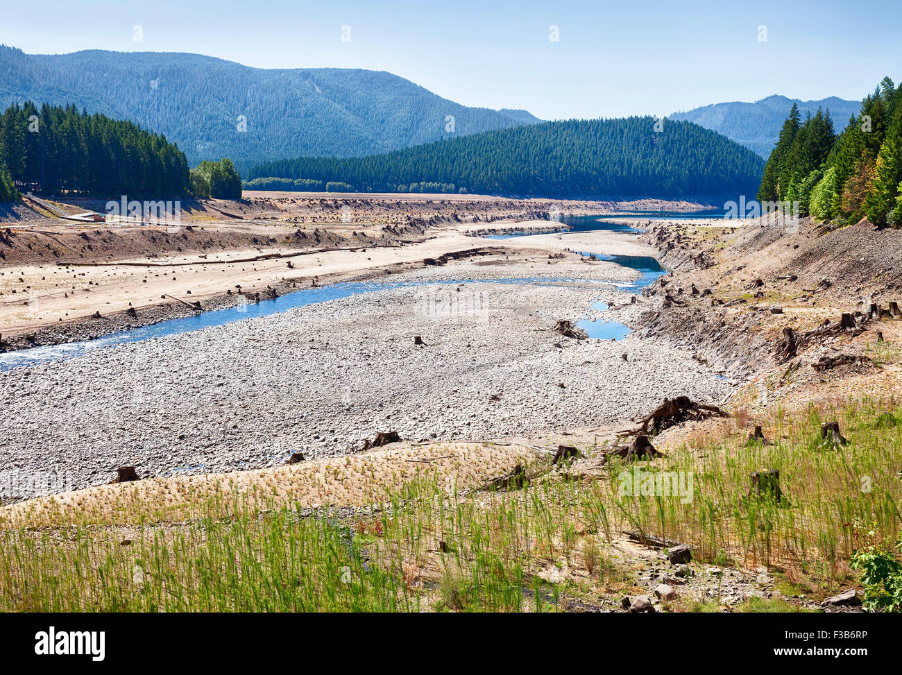 Dry Lakebed Of Lake Detroit In Drought Stock Photo