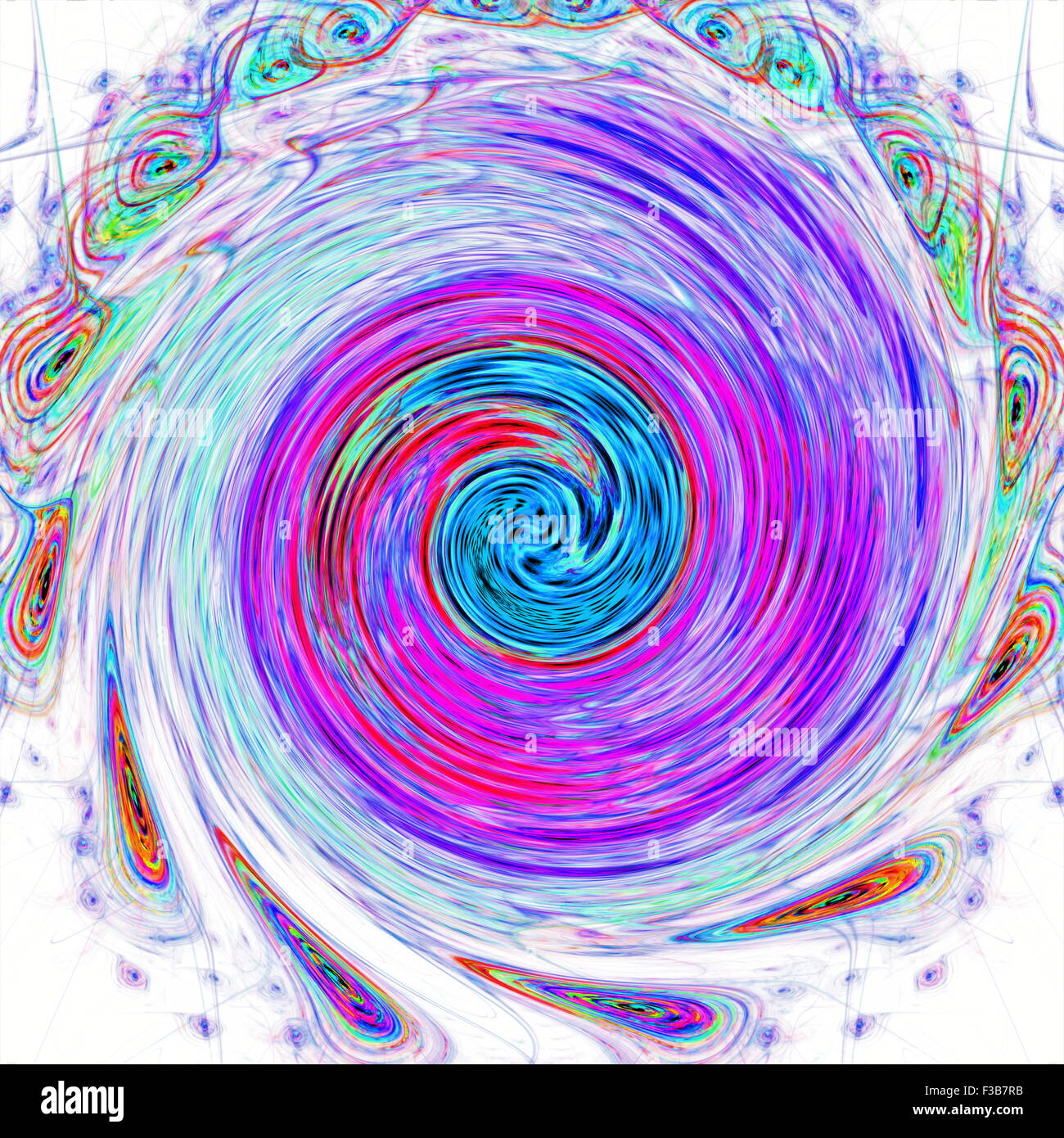 Colorful spiral fantasy in space, computer generated abstract background. Fractal art graphic Stock Photo