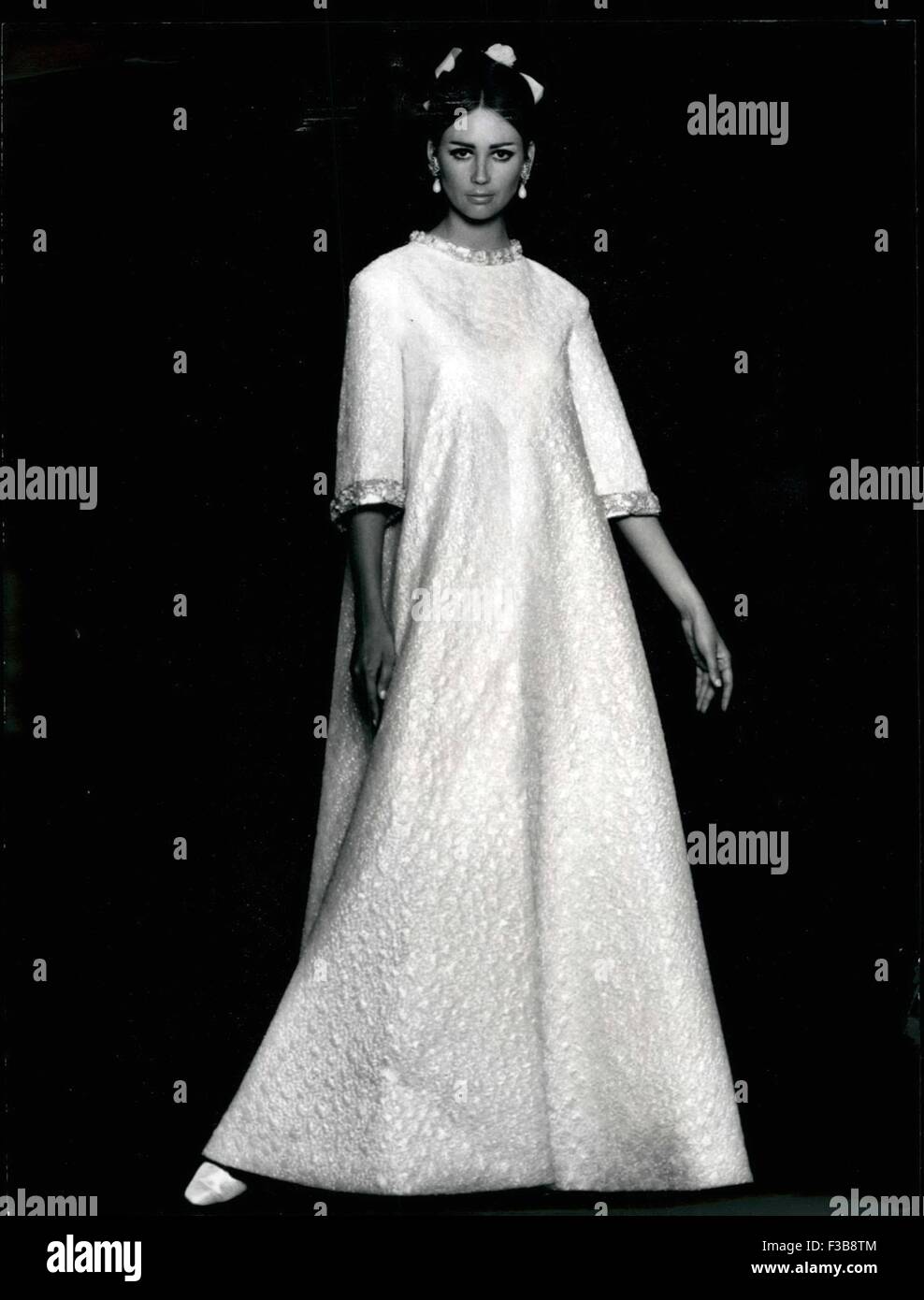 Louis Feraud Wedding Dress Modelled By Editorial Stock Photo - Stock Image