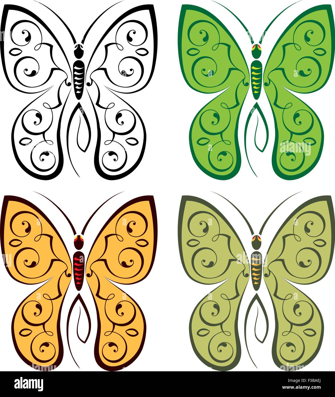 Tattoo Butterfly Design Vector Art Stock Vector Image & Art - Alamy