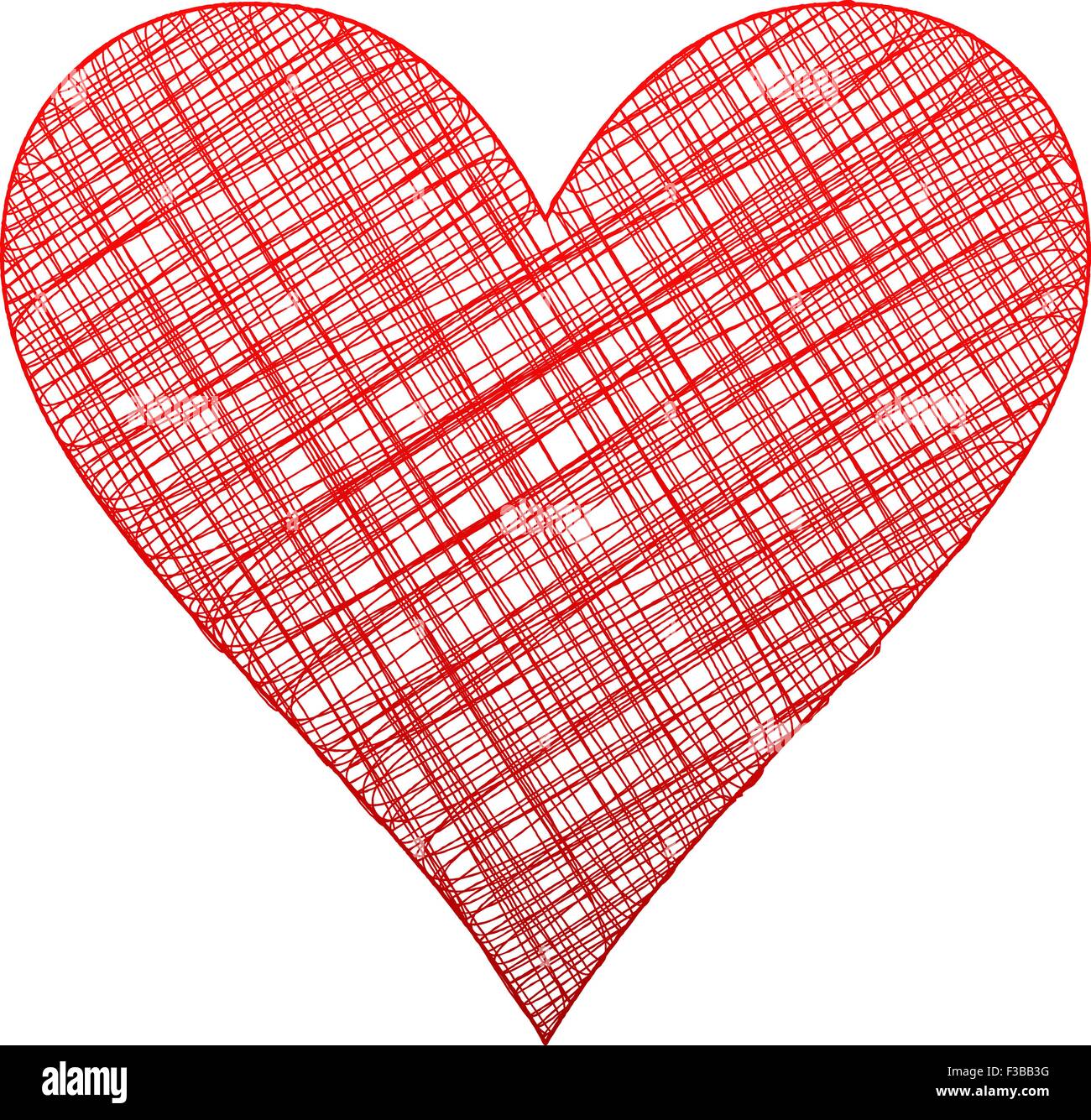 Red drawing heart symbol. Vector illustration Stock Vector Image & Art