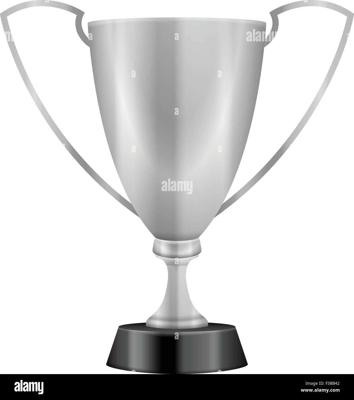 Silver trophy on a white background. Vector illustration Stock Vector