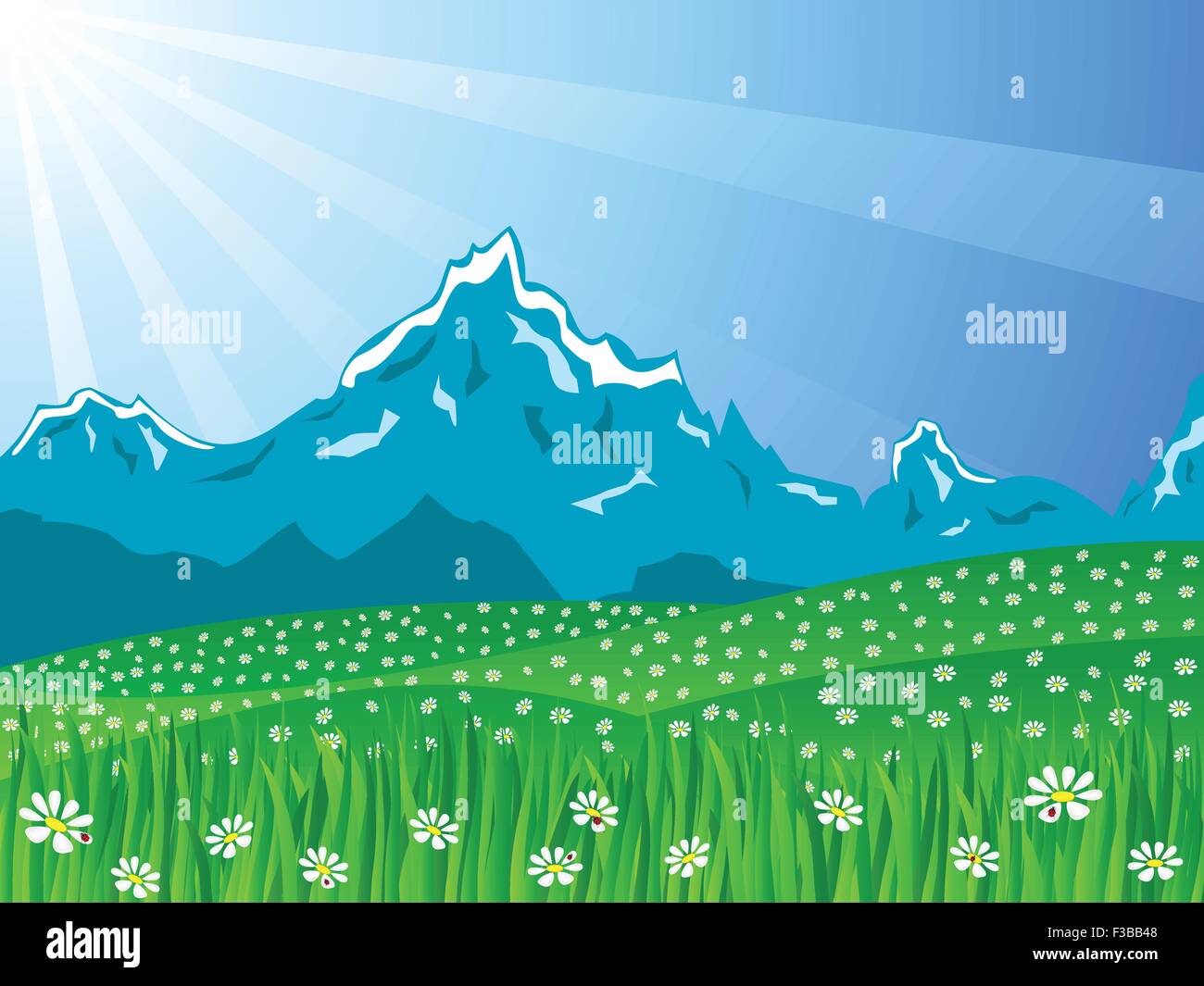 Beautiful rural landscape view. Vector illustration Stock Vector Image ...