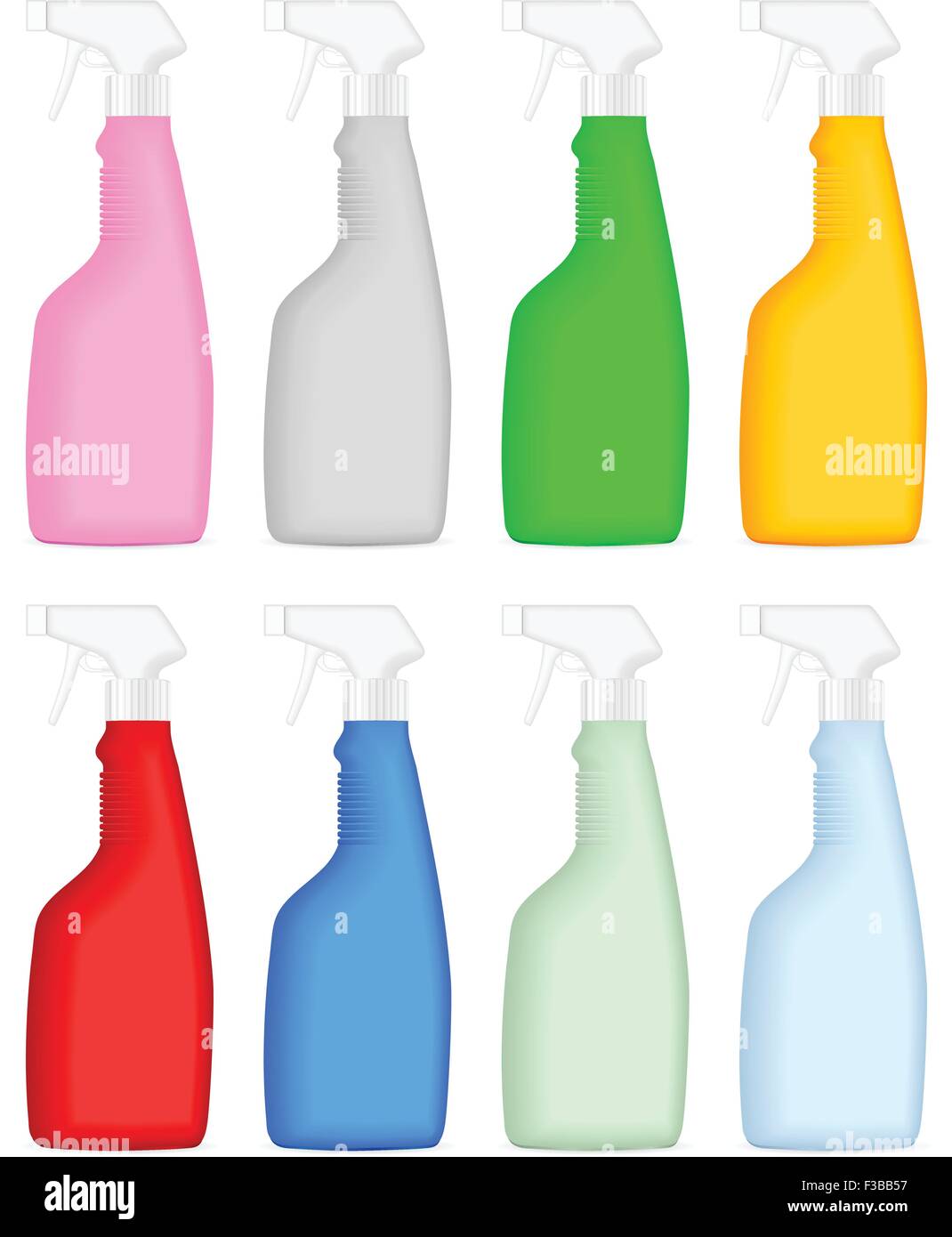 Cleaning spray bottle set on a white background. Vector illustration ...