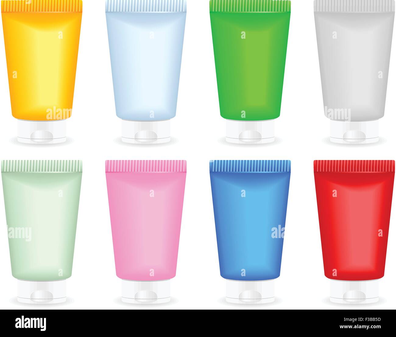 Lotion tube set on a white background. Vector illustration Stock Vector