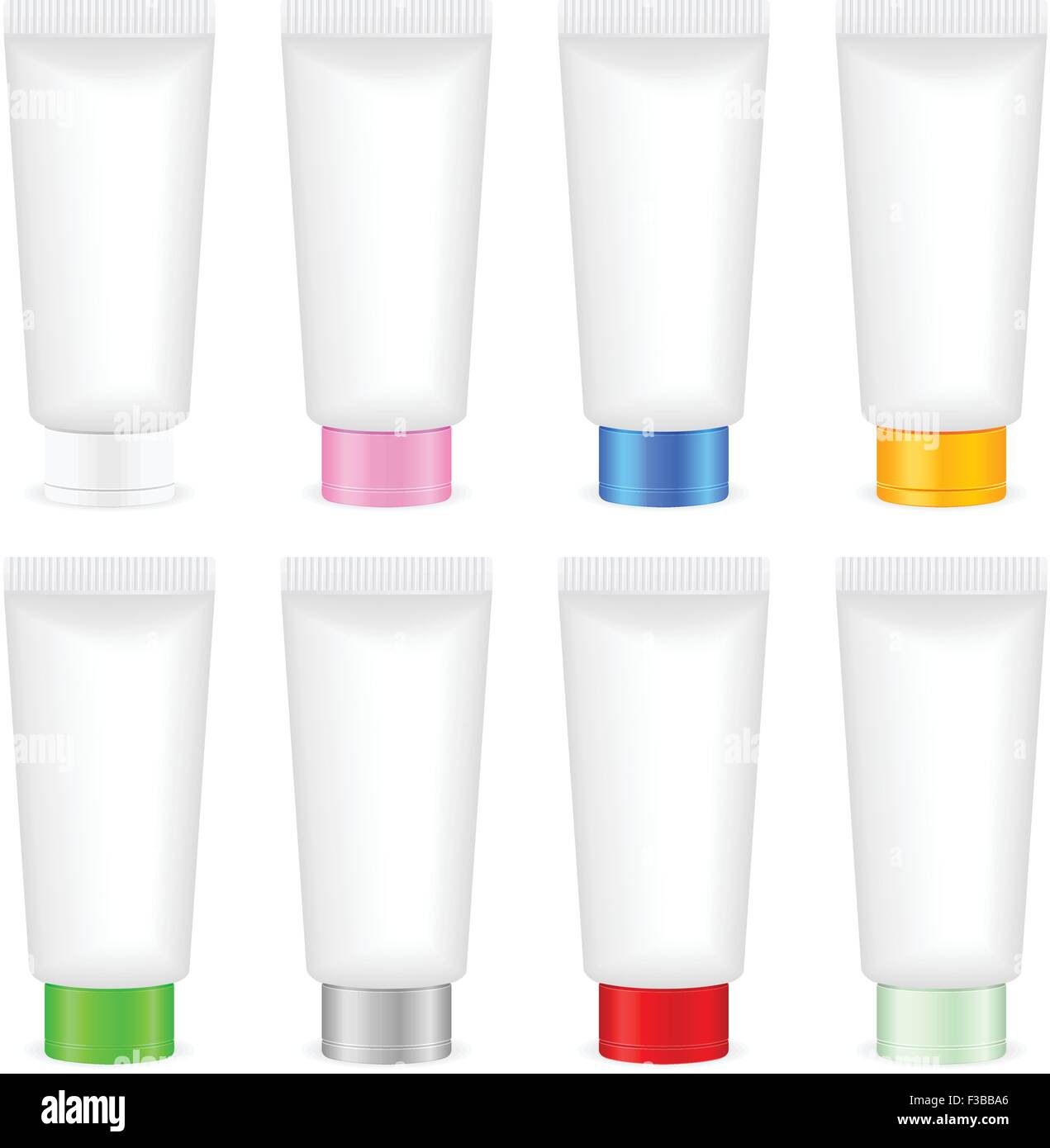 Lotion tube set on a white background. Vector illustration Stock Vector