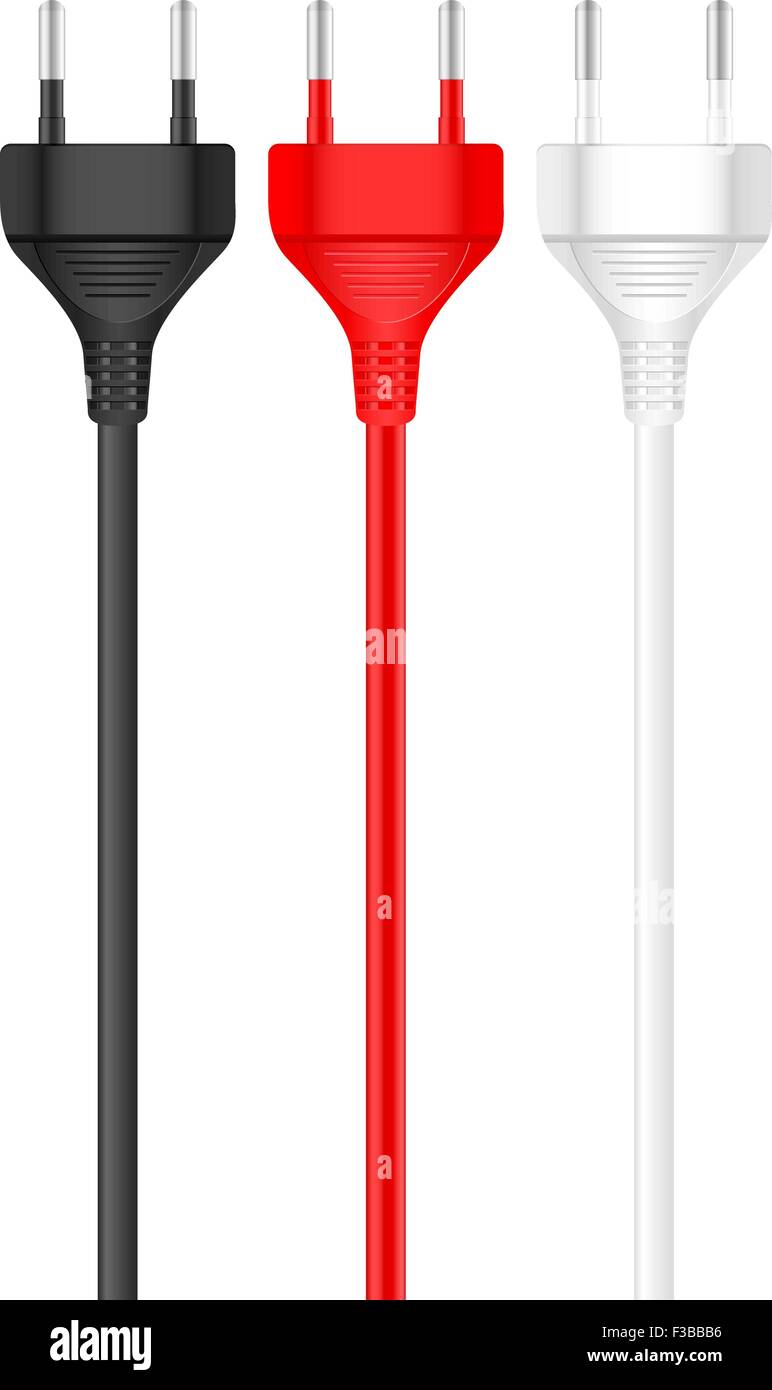 Power cords on a white background. Vector illustration Stock Vector ...