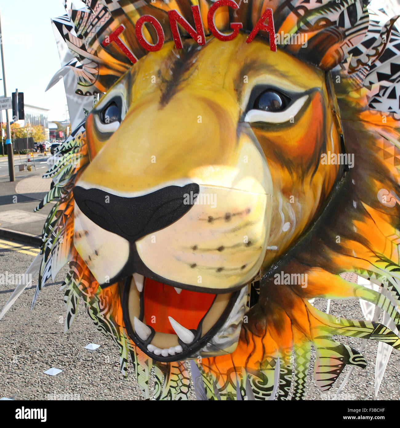 King Power Stadium, Leicester, UK. 04th Oct, 2015. Rugby World Cup. Argentina versus Tonga. Tongan dance team parade the Leicester City Stadium. Credit:  Action Plus Sports/Alamy Live News Stock Photo