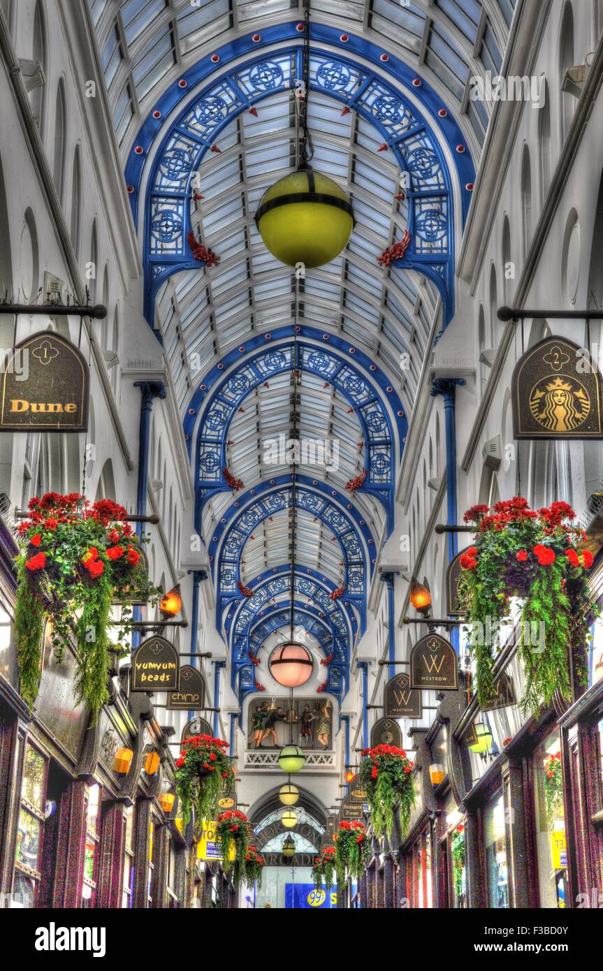 Shopping arcade detail, Leeds, UK Stock Photo Alamy