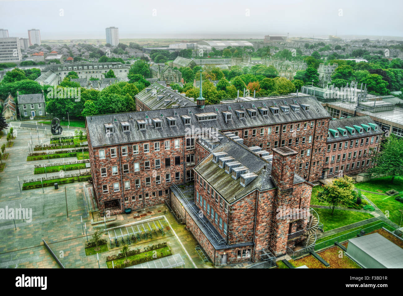 September 2015, campus and main building of the university in Aberdeen, HDR-technique Stock Photo