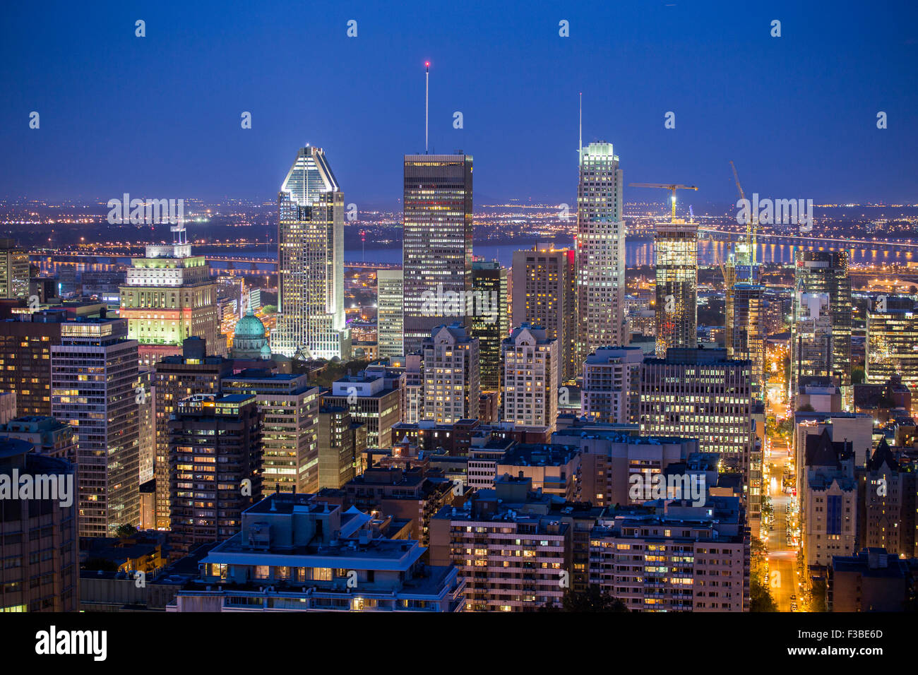 Blue hour in Montreal, Quebec, Canada Stock Photo Alamy