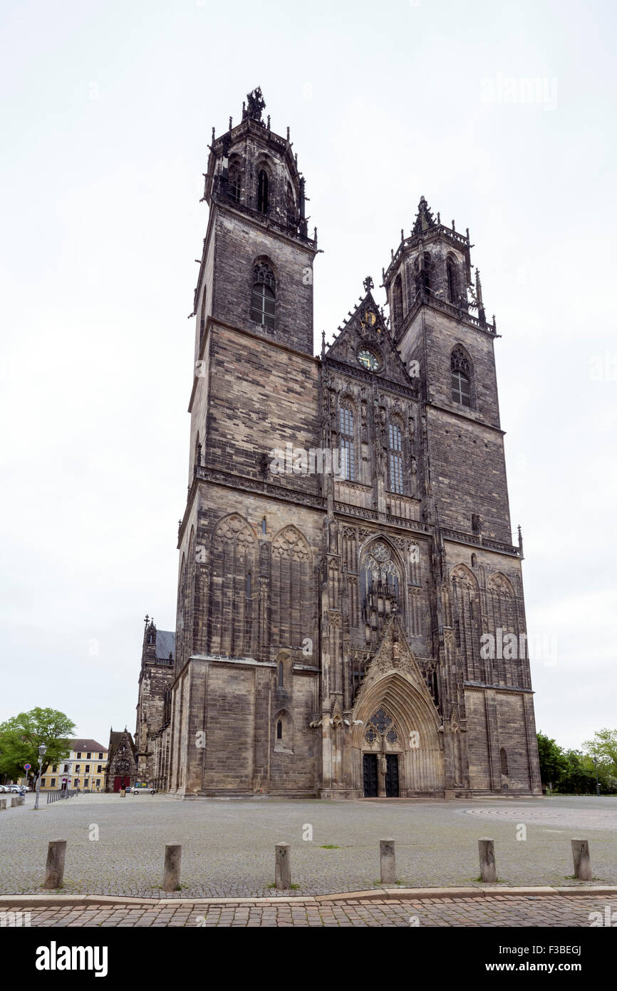 Famause Cathedral and monastery of Magdeburg, Germany. Stock Photo