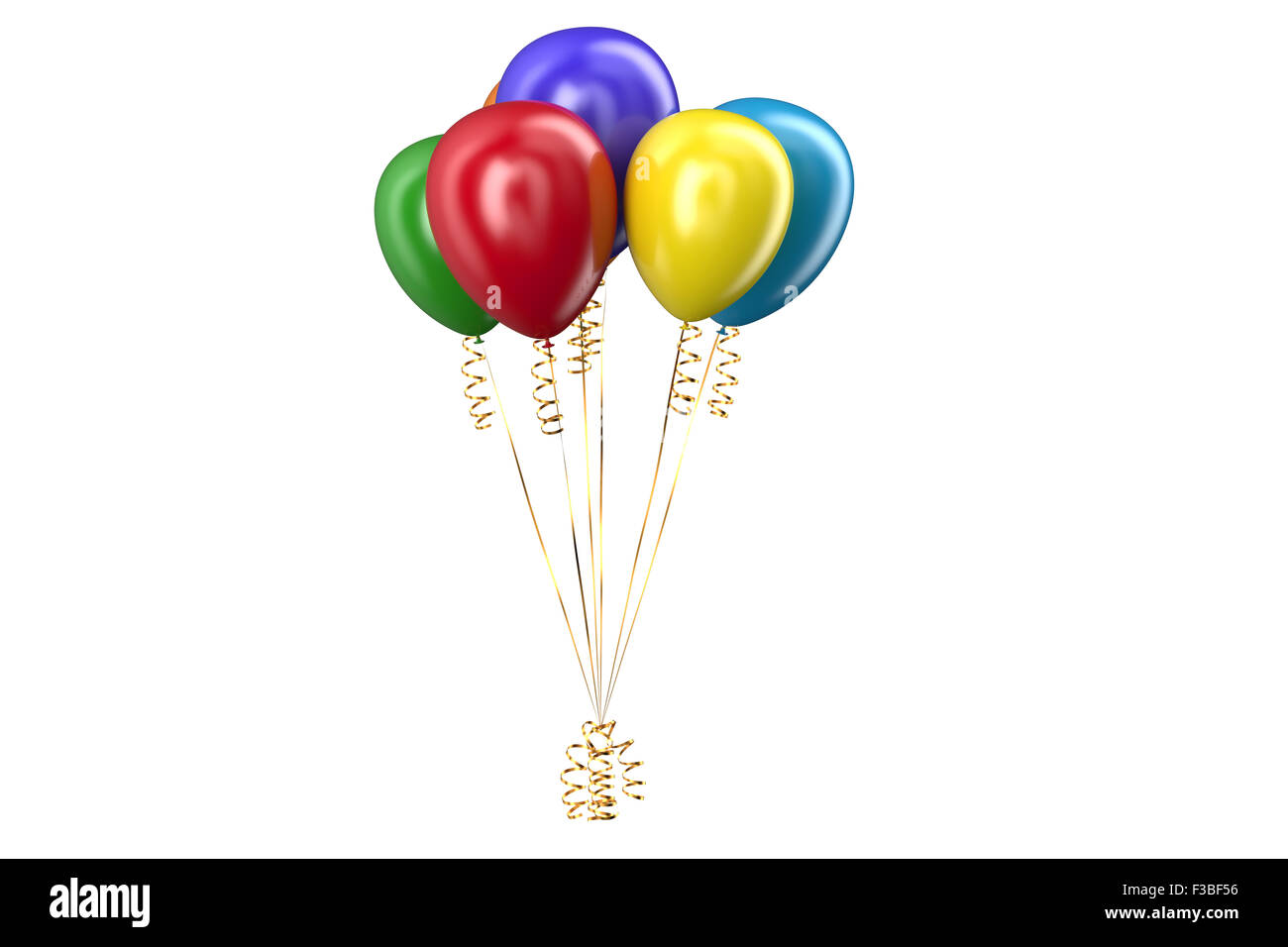 set of colored balloons isolated on white background Stock Photo - Alamy