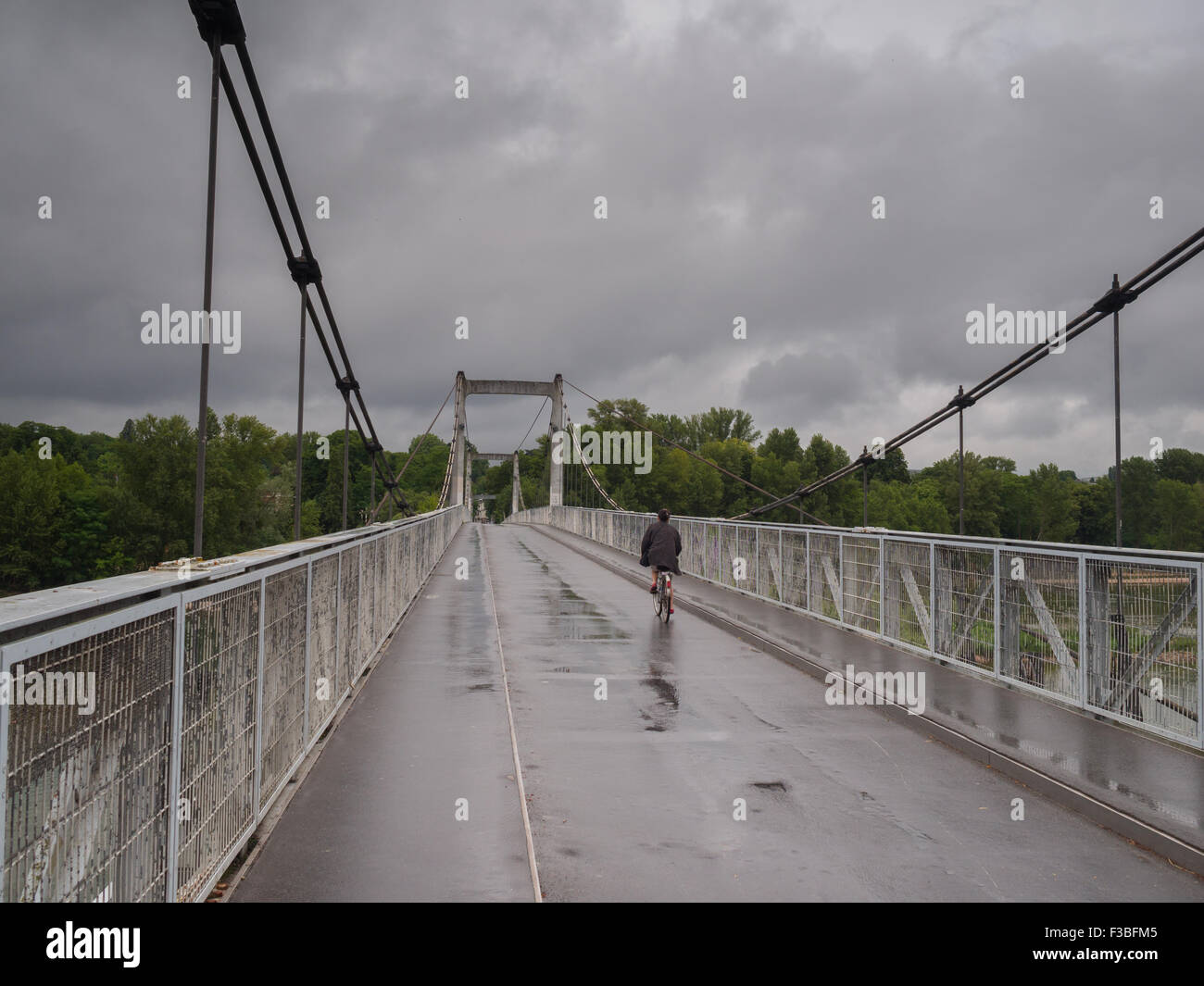 Tours pedestrian suspension bridge Stock Photo