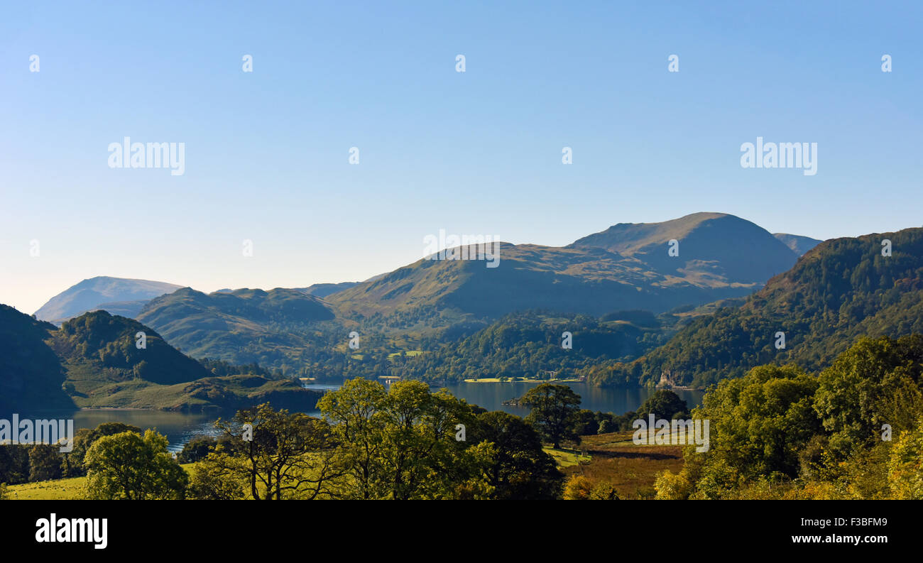 Ullswater from Gowbarrow Park in Autumn. Lake District National Park