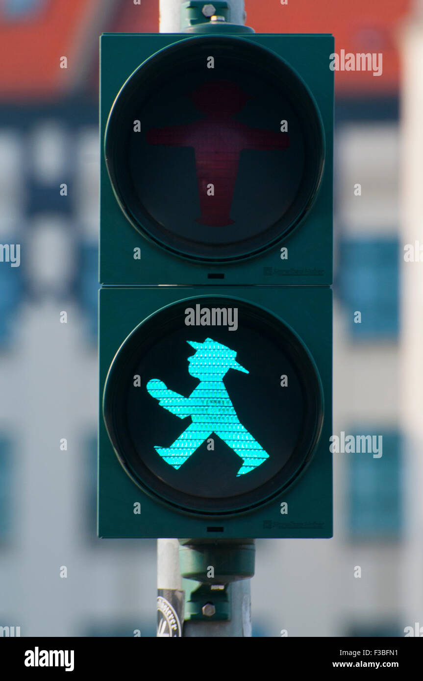 The iconic German pedestrian traffic light symbols, or 'ampel men’ are