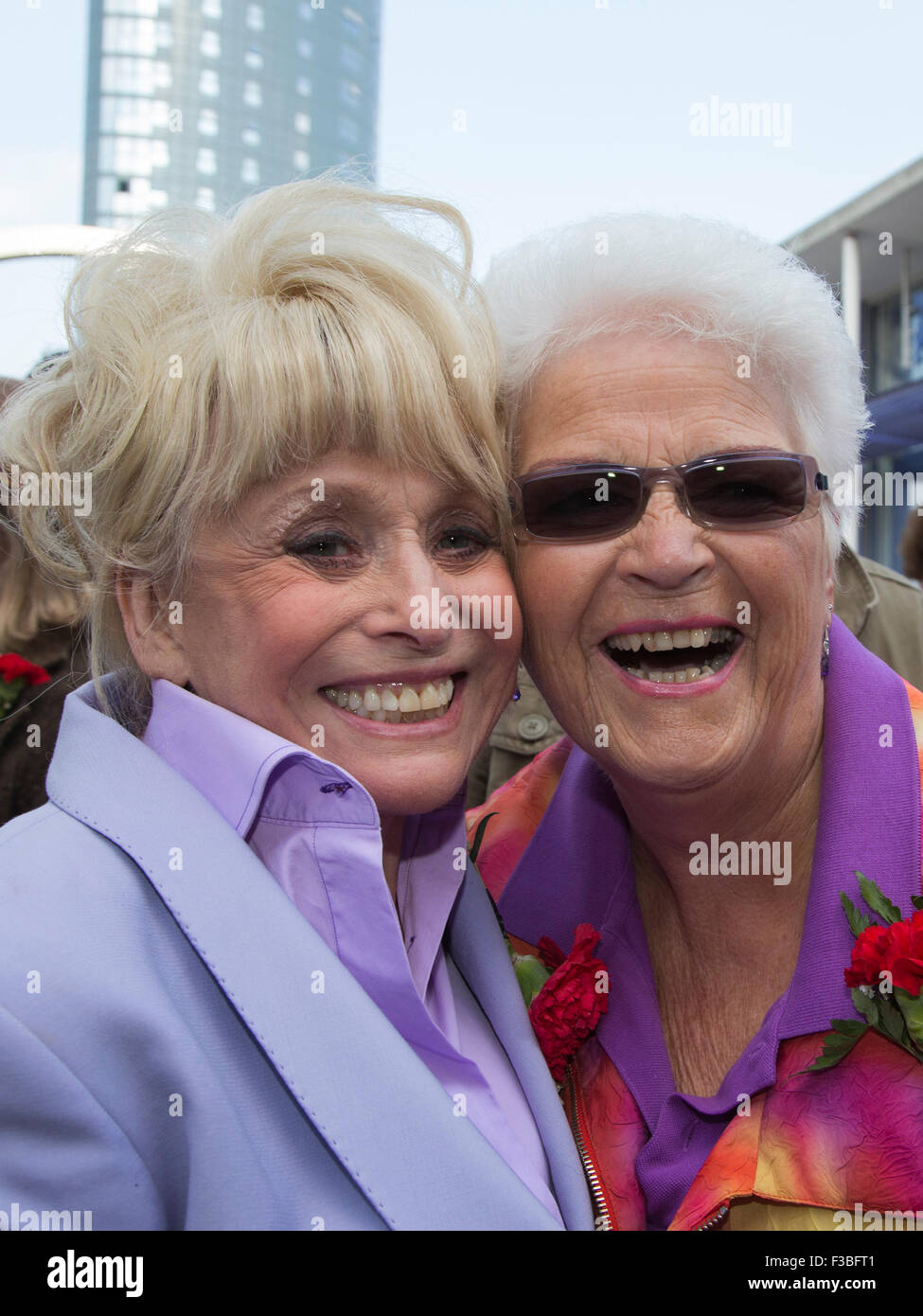 Stratford, London, UK. 04/10/2015. Former EastEnders actors Barbara Windsor and Pam St. Clement