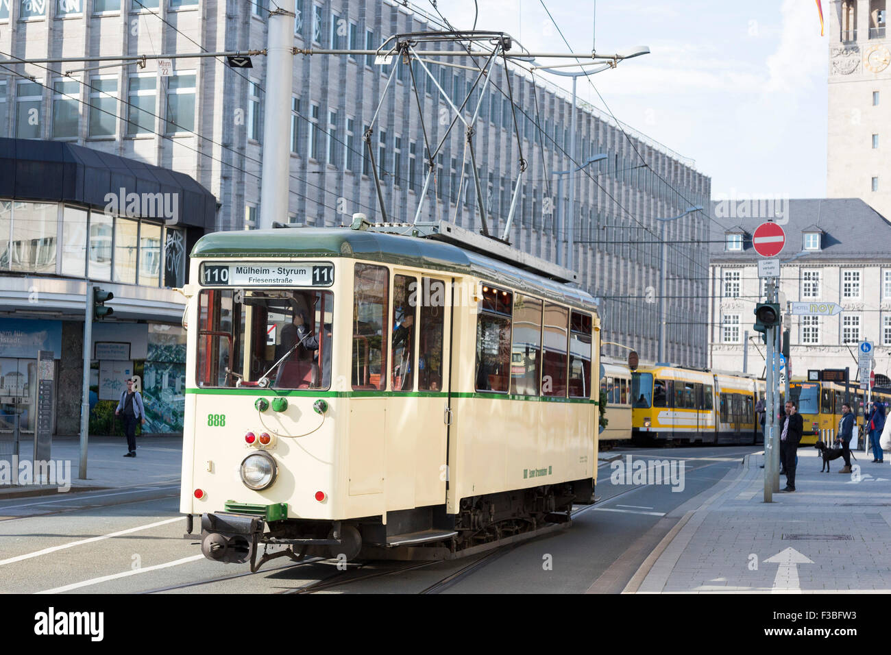 Mülheim an der Ruhr, Germany. 03/10/2015. Classic historic trams from