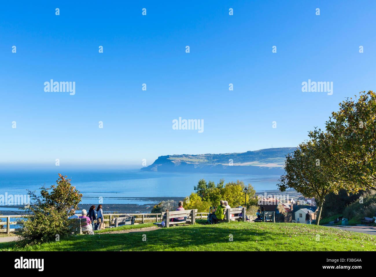 View over Robin Hood's Bay, North Yorkshire, England, UK Stock Photo