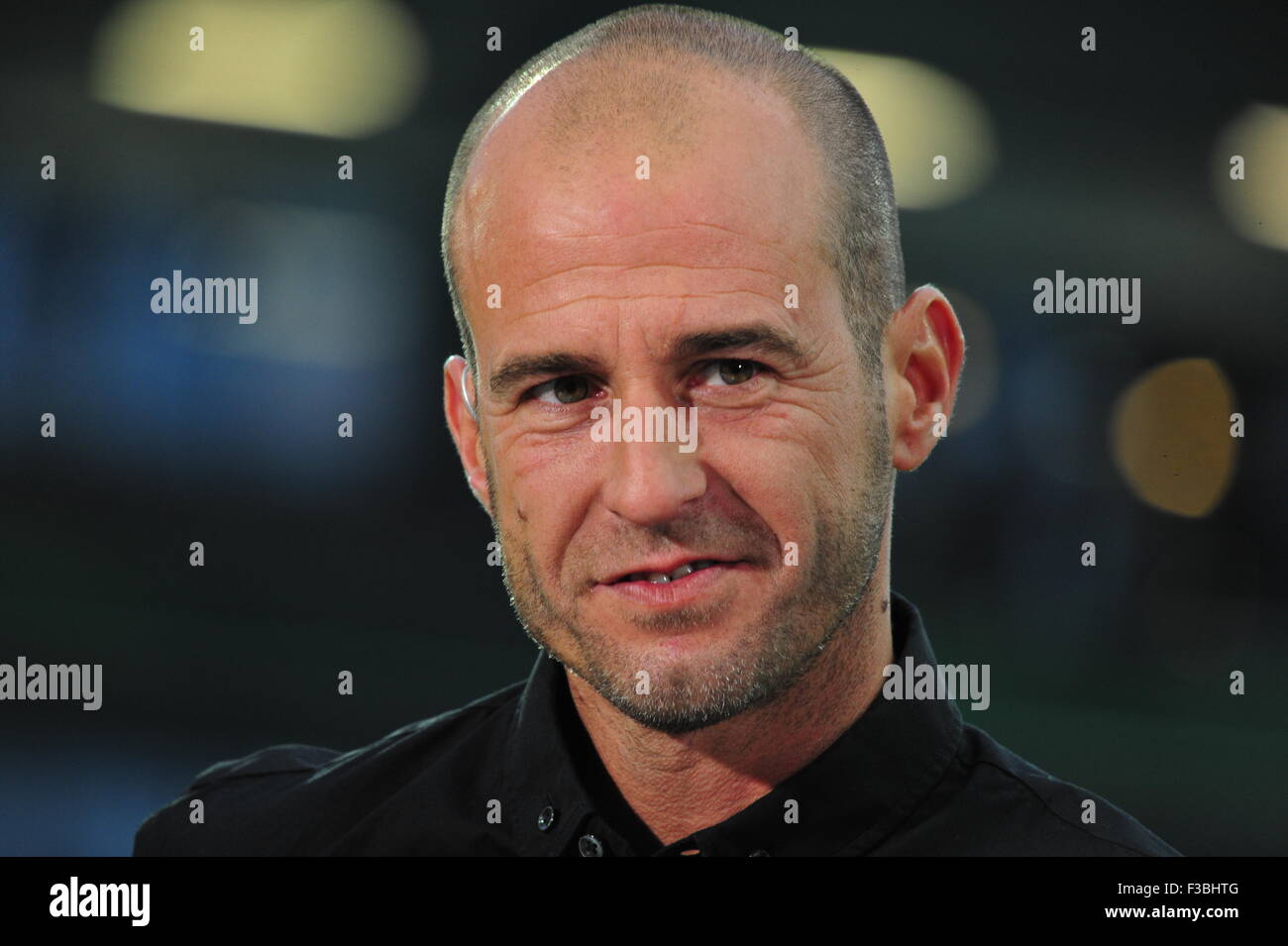 Mehmet Scholl im Interview, DFB-Pokal, Millerntor-Stadion, Hamburg, Deutschland. Editorial use only. Stock Photo