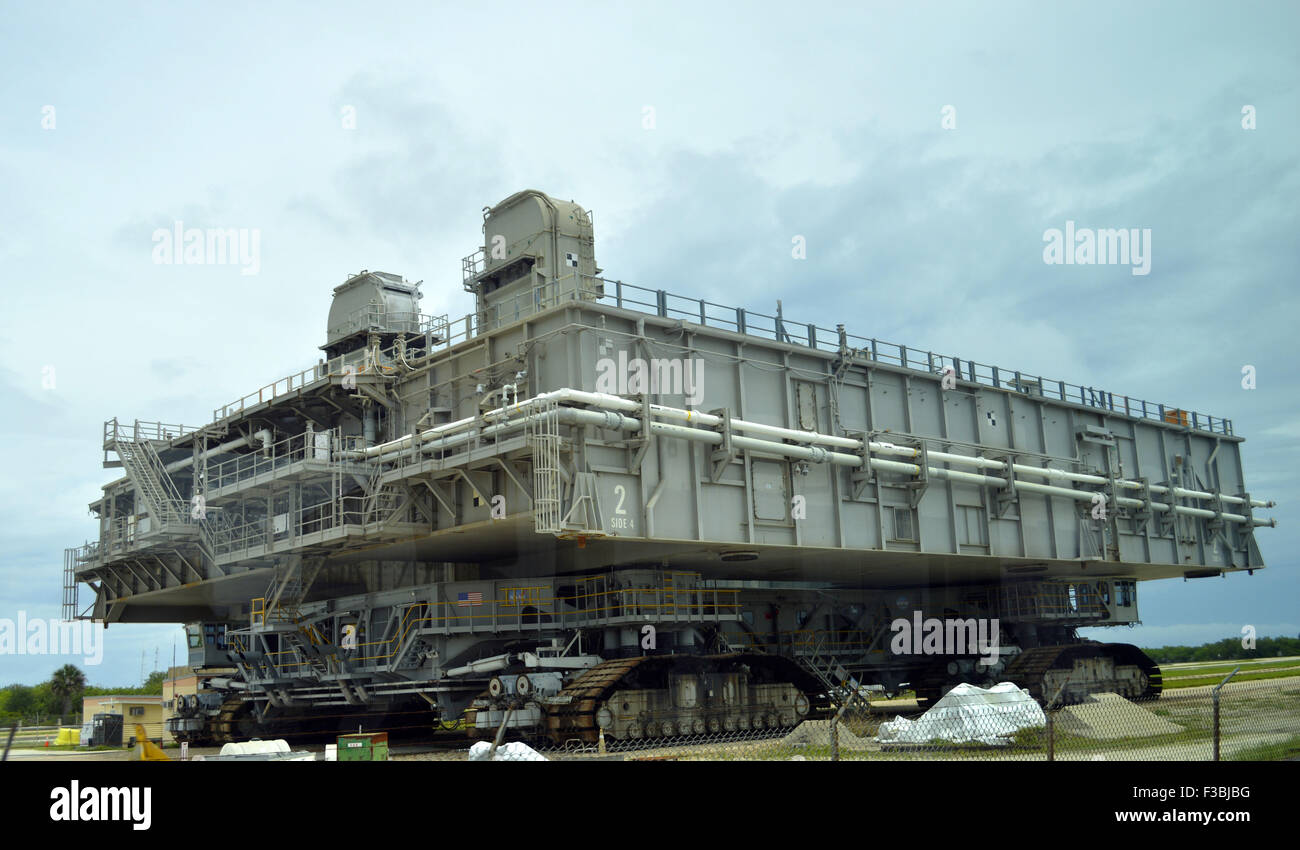 Crawler transporter in Kennedy Space Center Stock Photo