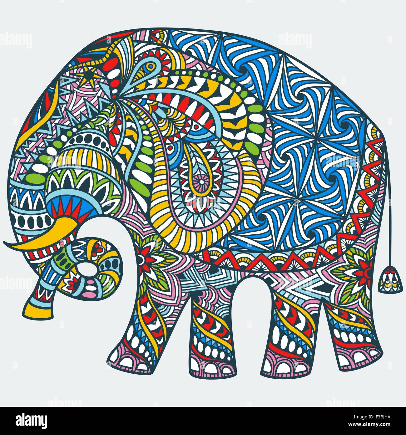 vector color decorated Indian Elephant Stock Vector Image & Art - Alamy