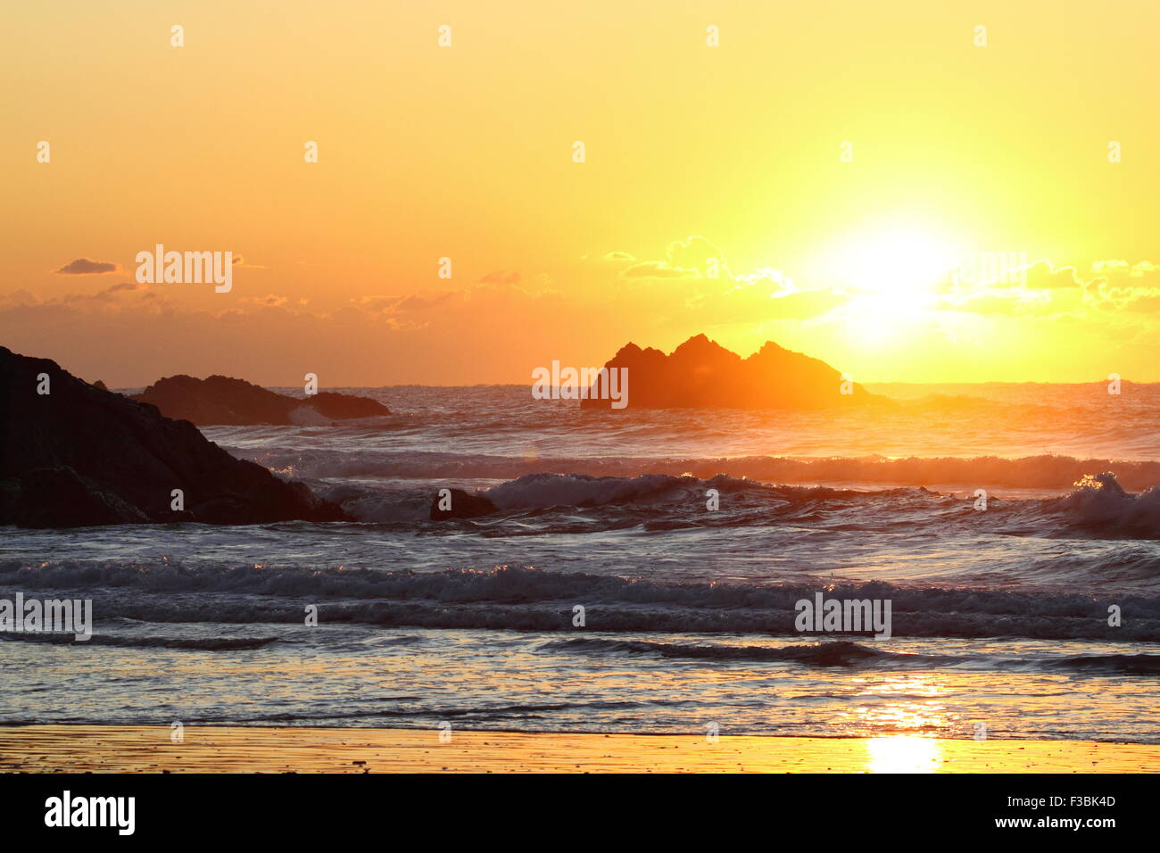 Sunrise at Aanuka Beach Resort, Coffs Harbour, NSW, Australia. Stock Photo