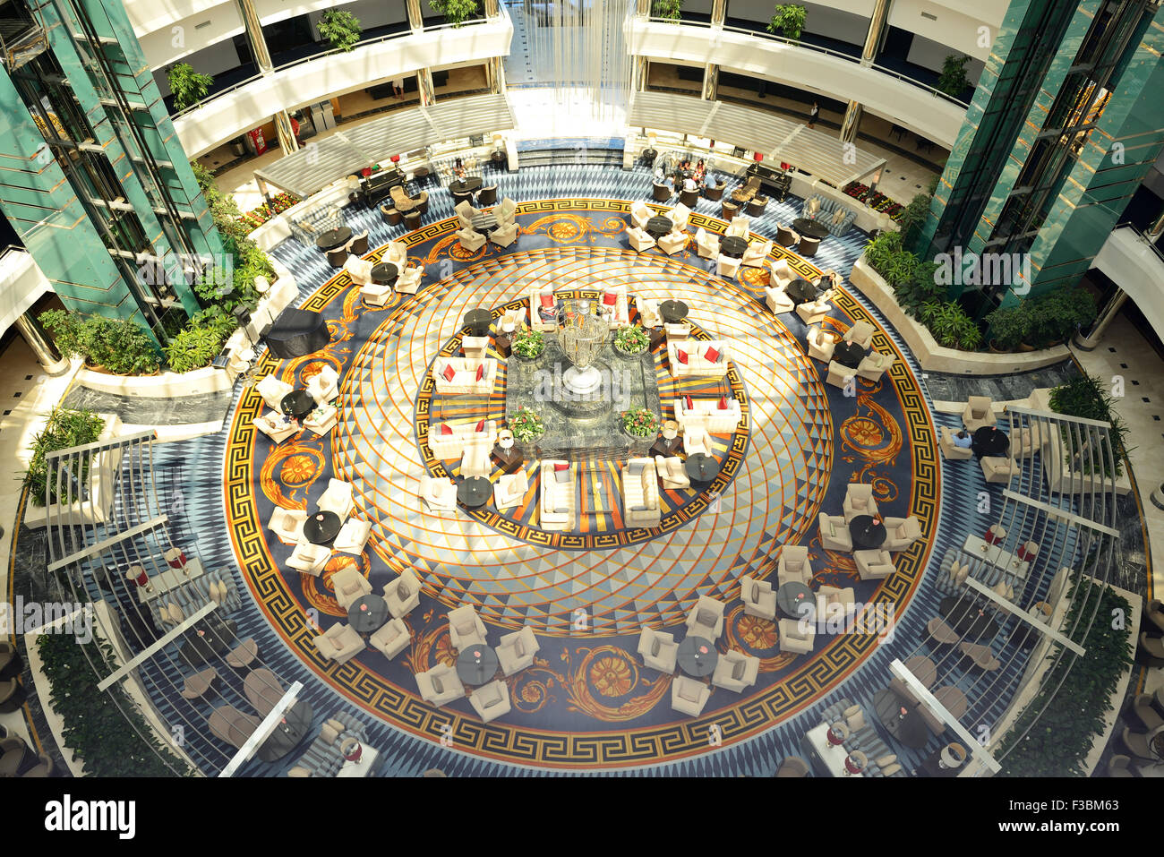 The Lobby of Calista Luxury Resort hotel with Versace carpet, Antalya,  Turkey Stock Photo - Alamy
