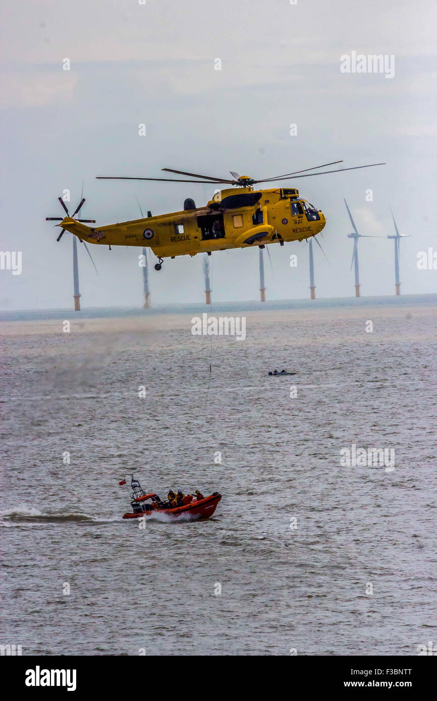 04 Oct 15 Clacton On Sea Essex- Today marks the end of RAF search and rescue ops  as the responsibility transfered to Bristow Helicopter Ltd Stock Photo