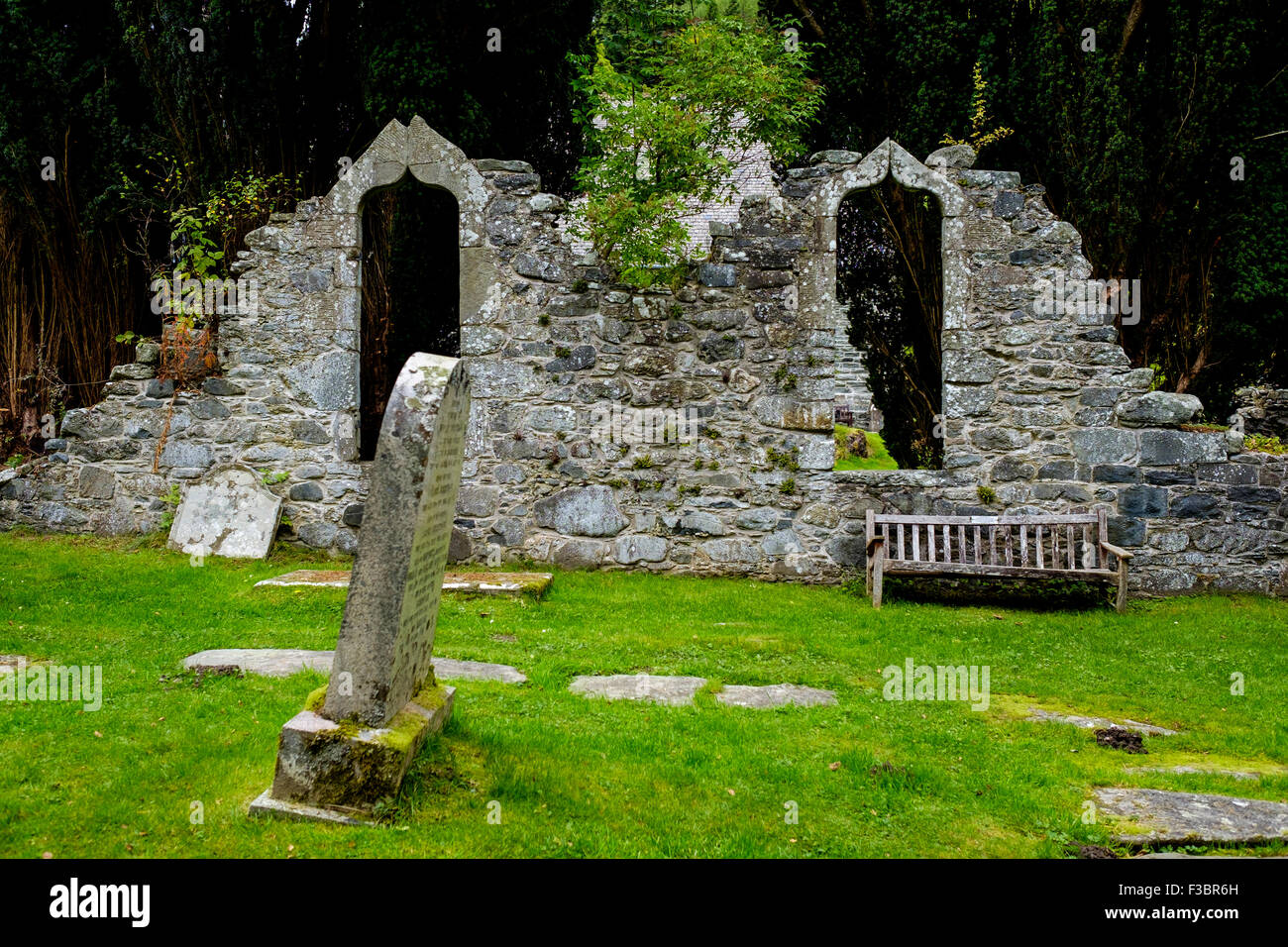 Old gravestones in Balquhidder Kirk Graveyard in the Trossachs, Scotland Stock Photo