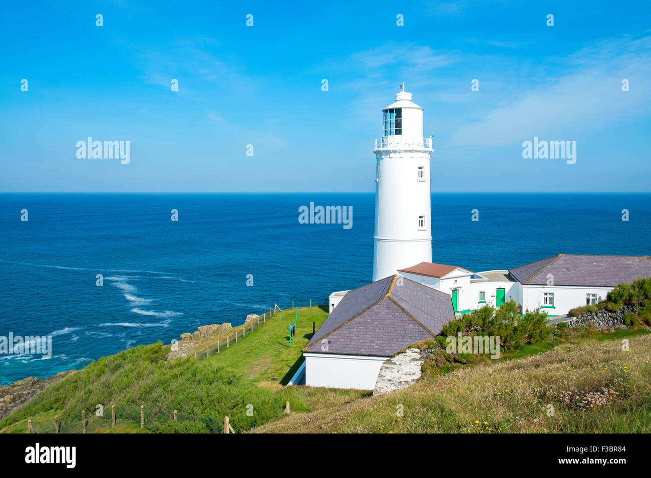 The lighthouse at Trevose head near Padstow in Cornwall, England, UK ...