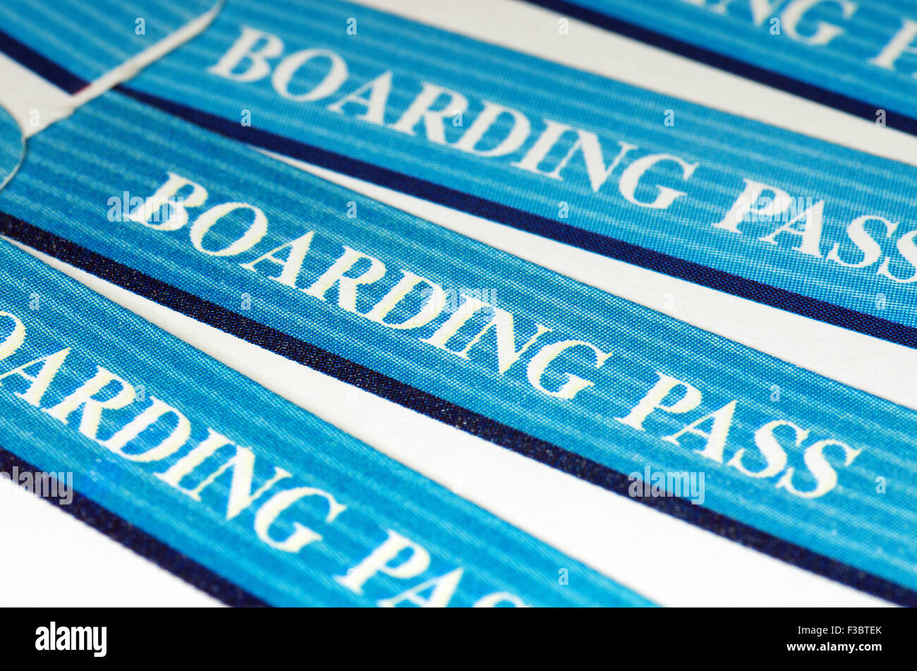 blue travel boarding cards Stock Photo