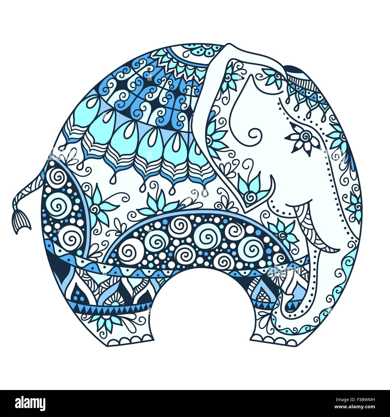 vector blue decorated Indian Elephant Stock Vector Image & Art - Alamy