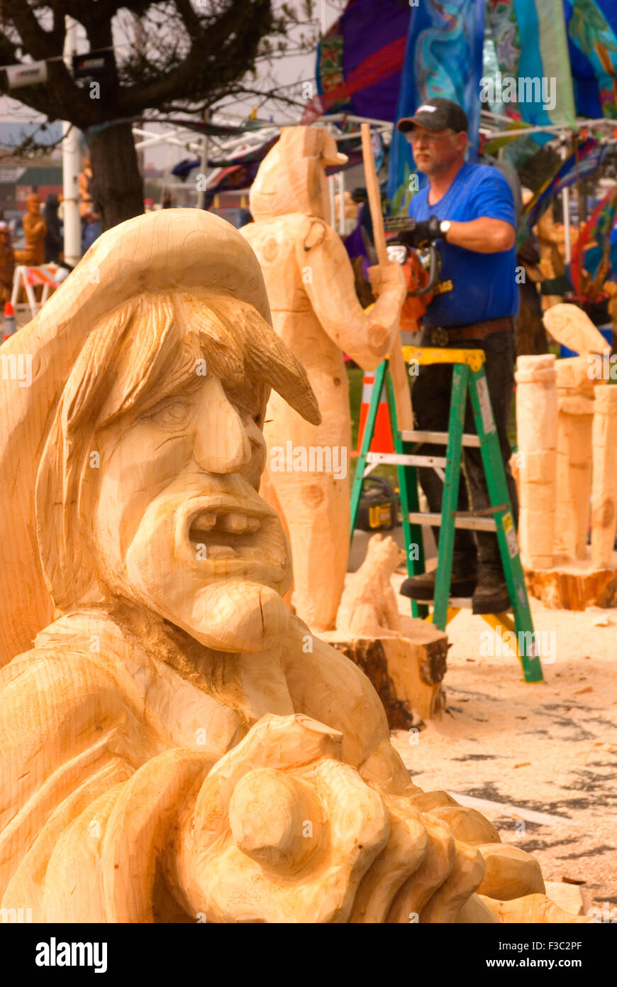 Chainsaw carving, Sand & Sawdust Festival, Ocean Shores, Washington