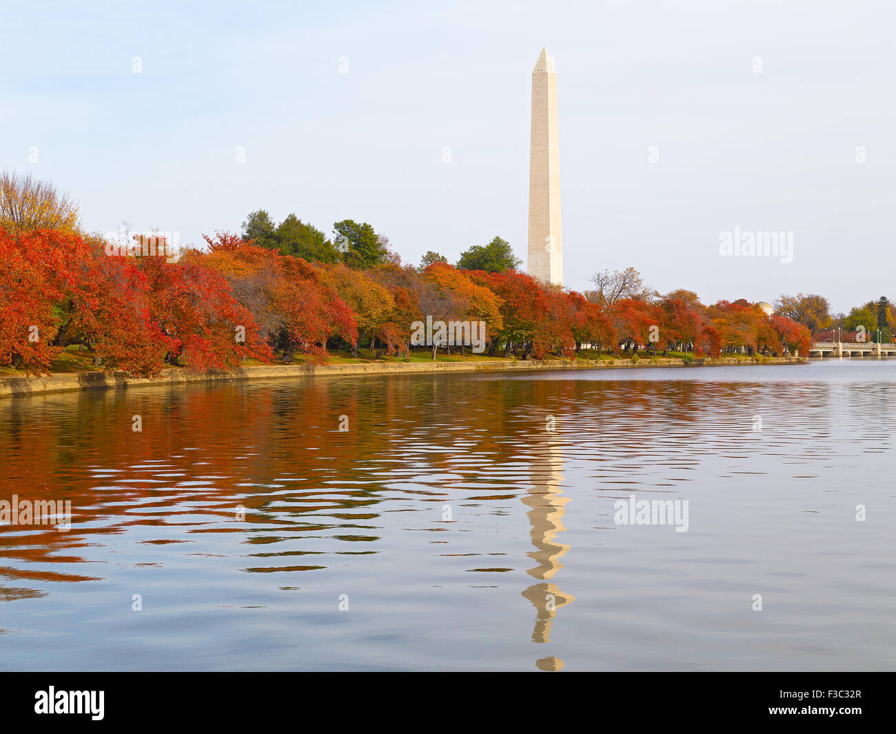 Washington Monument and the Tidal Basin in autumn Stock Photo - Alamy