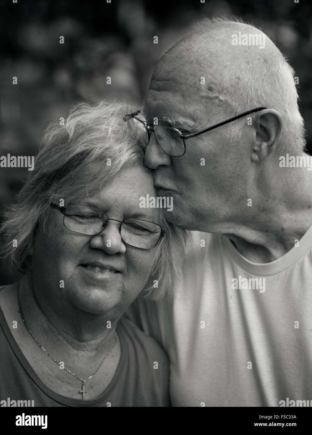 A senior couple sharing a close moment Stock Photo