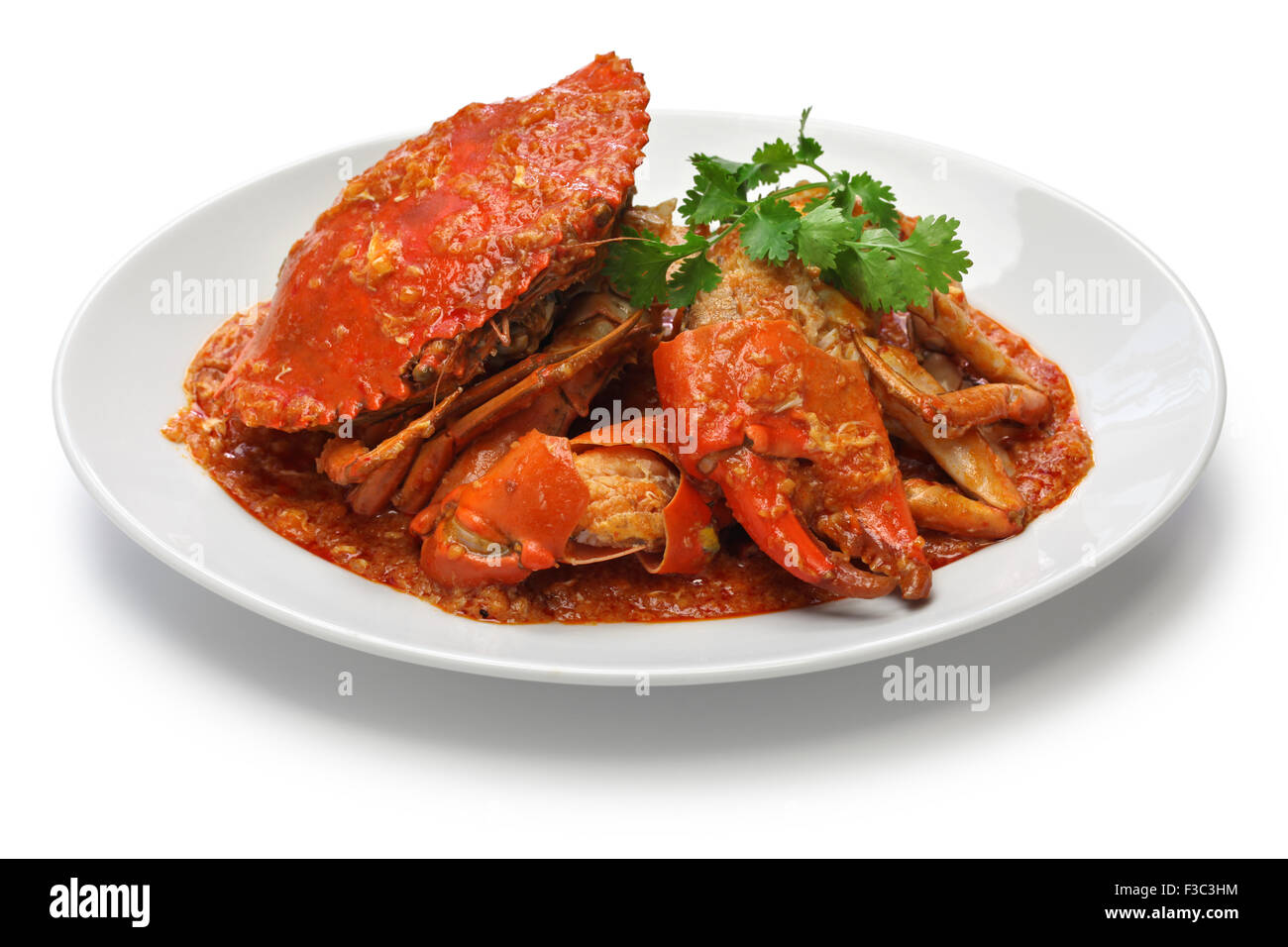 singapore chili crab isolated on white background Stock Photo Alamy