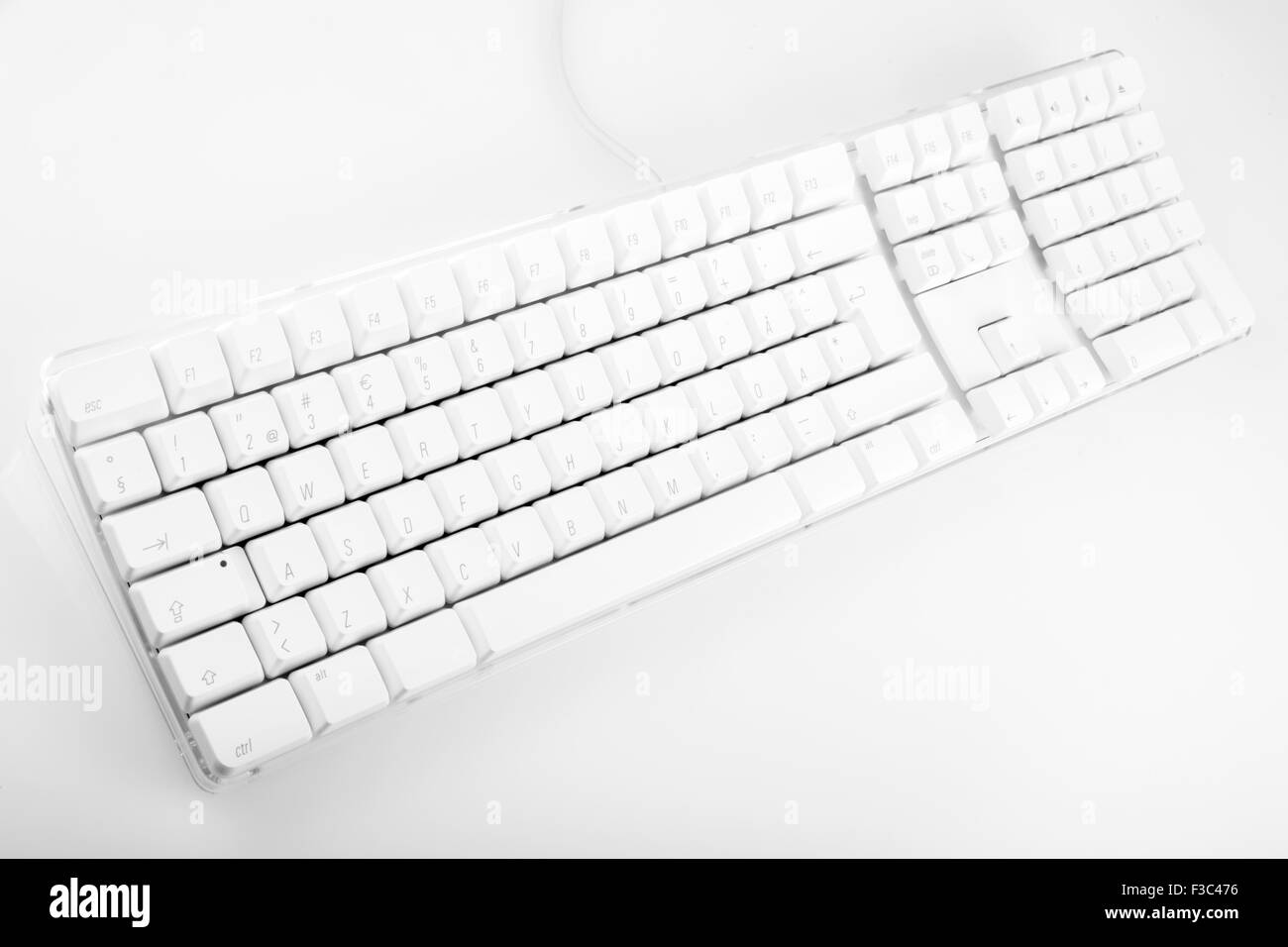 White computer keyboard on white background Stock Photo Alamy