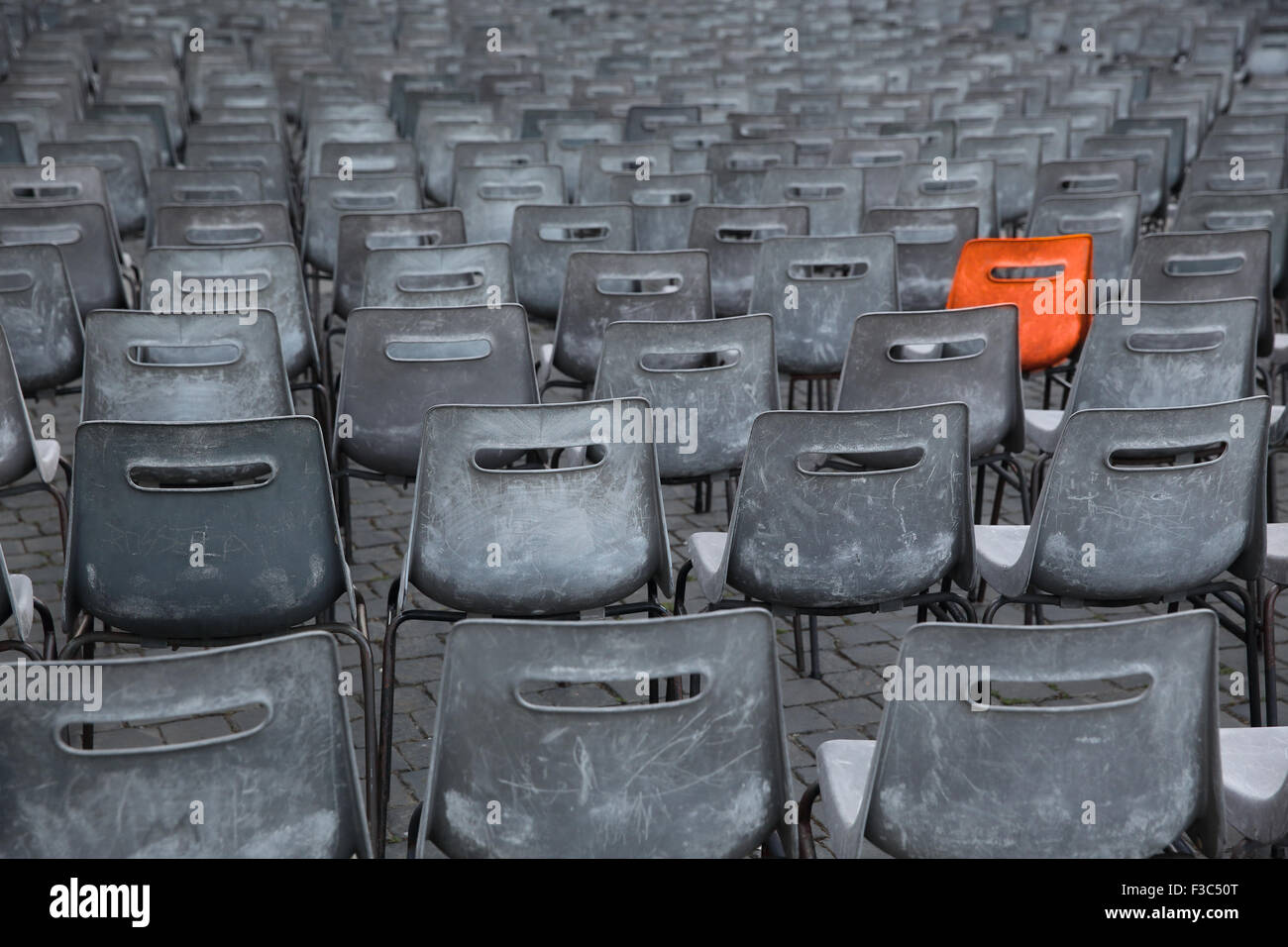 Chairs laid out in St Peters Square in the Vatican Stock Photo