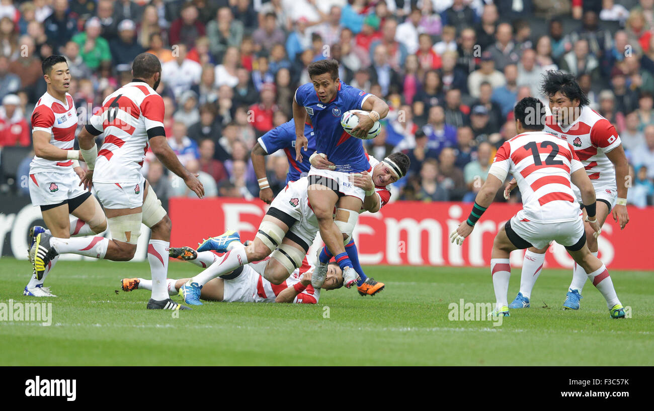 Milton Keynes, UK. 3rd Oct, 2015. MILTON KEYNES, UK - October 03: Samoa ...