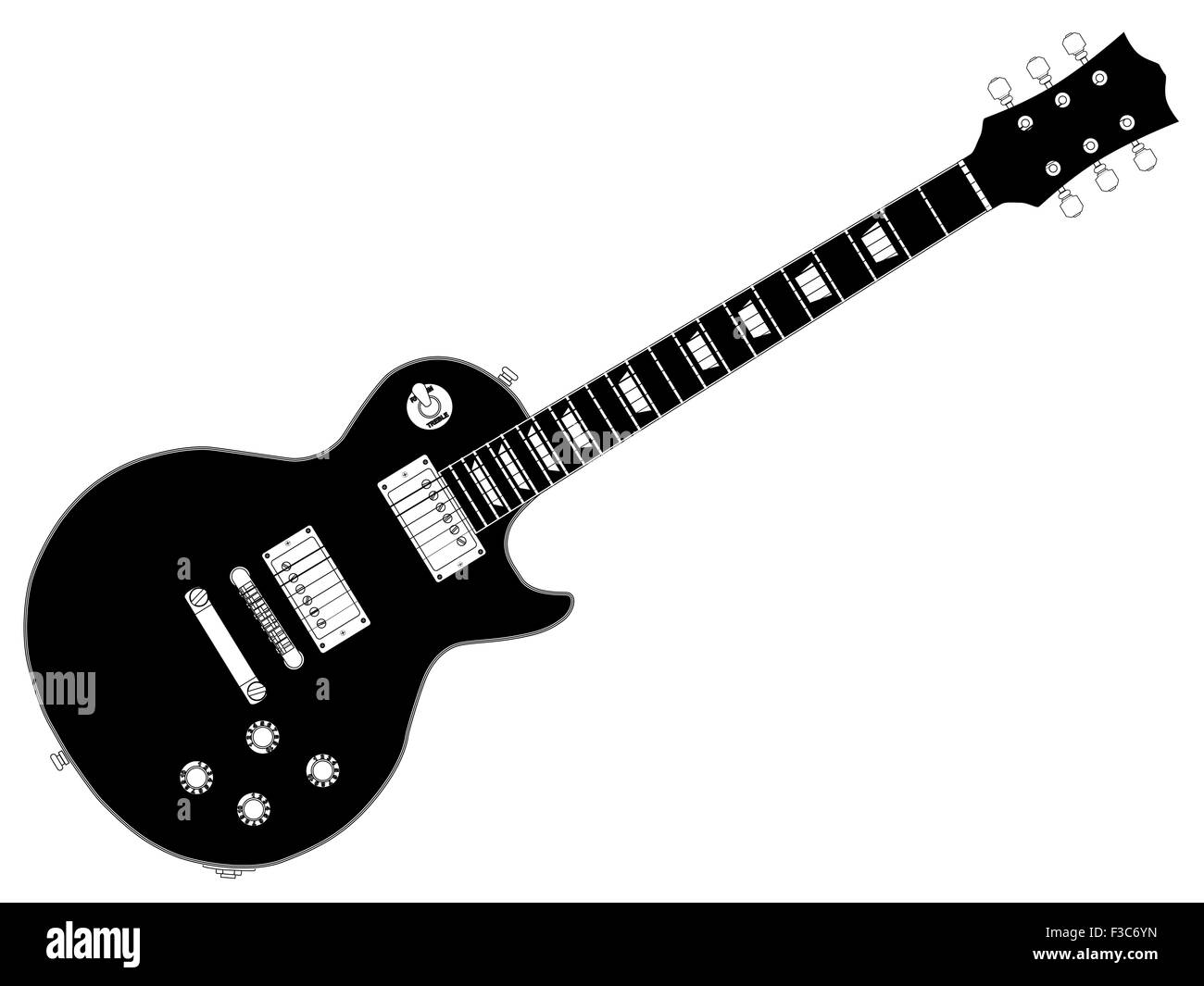 The definitive rock and roll guitar isolated over a white background. Stock Photo