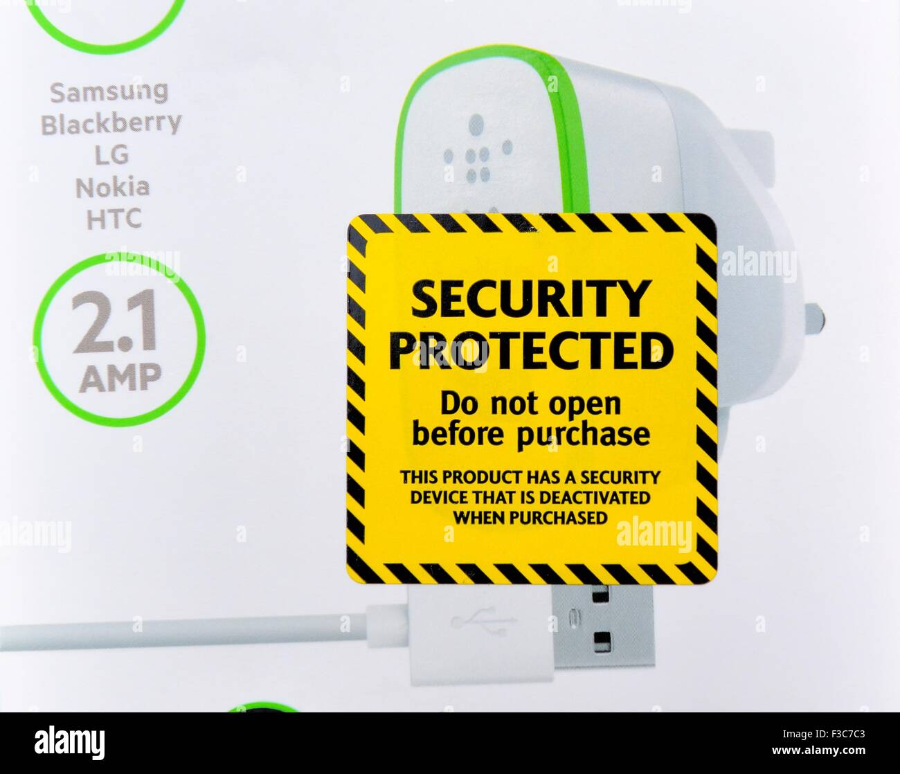 Security protected yellow sticker hires stock photography and images