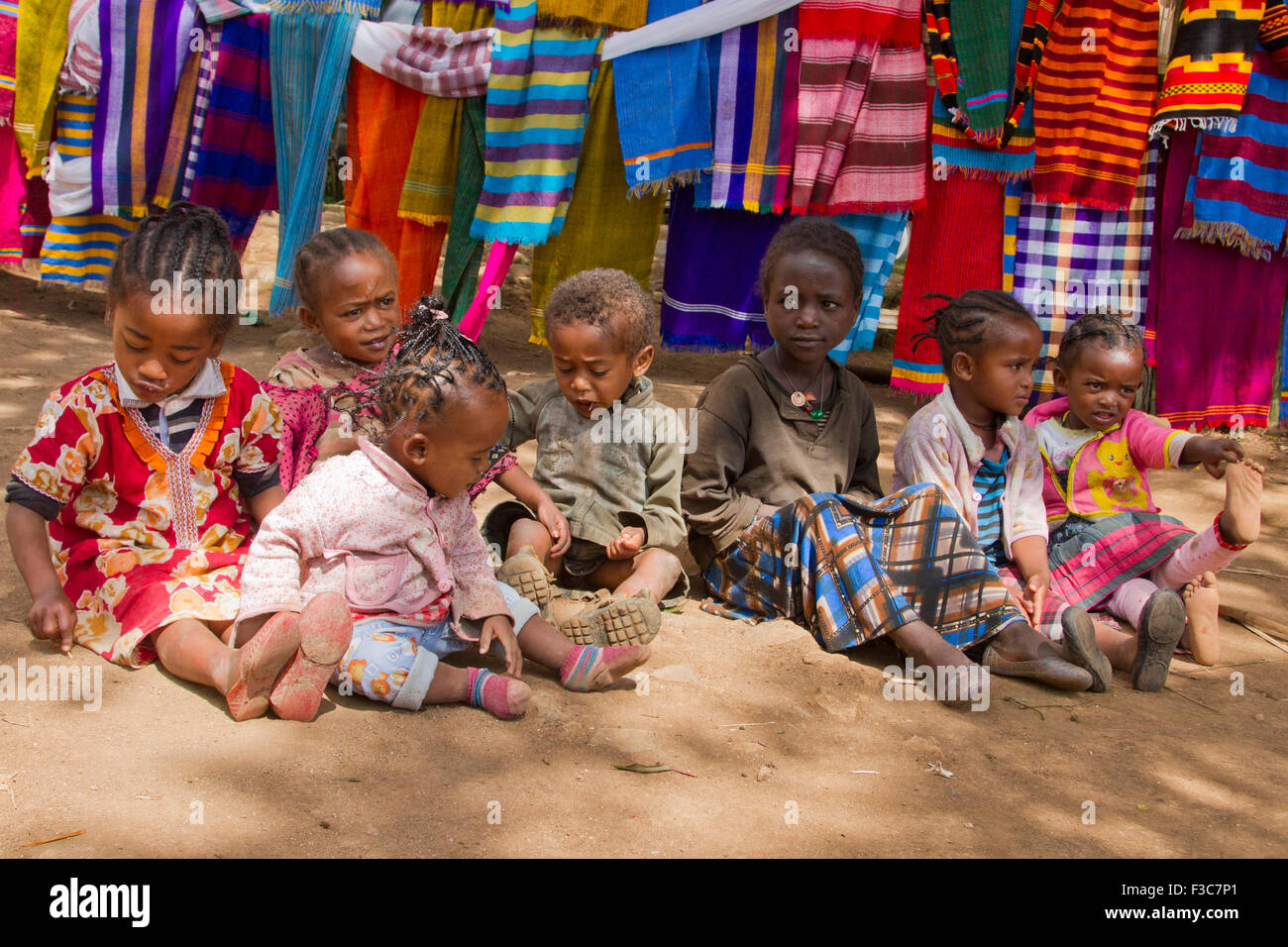 Dorze Children in Chencha, Omo Valley, Ethiopia Stock Photo