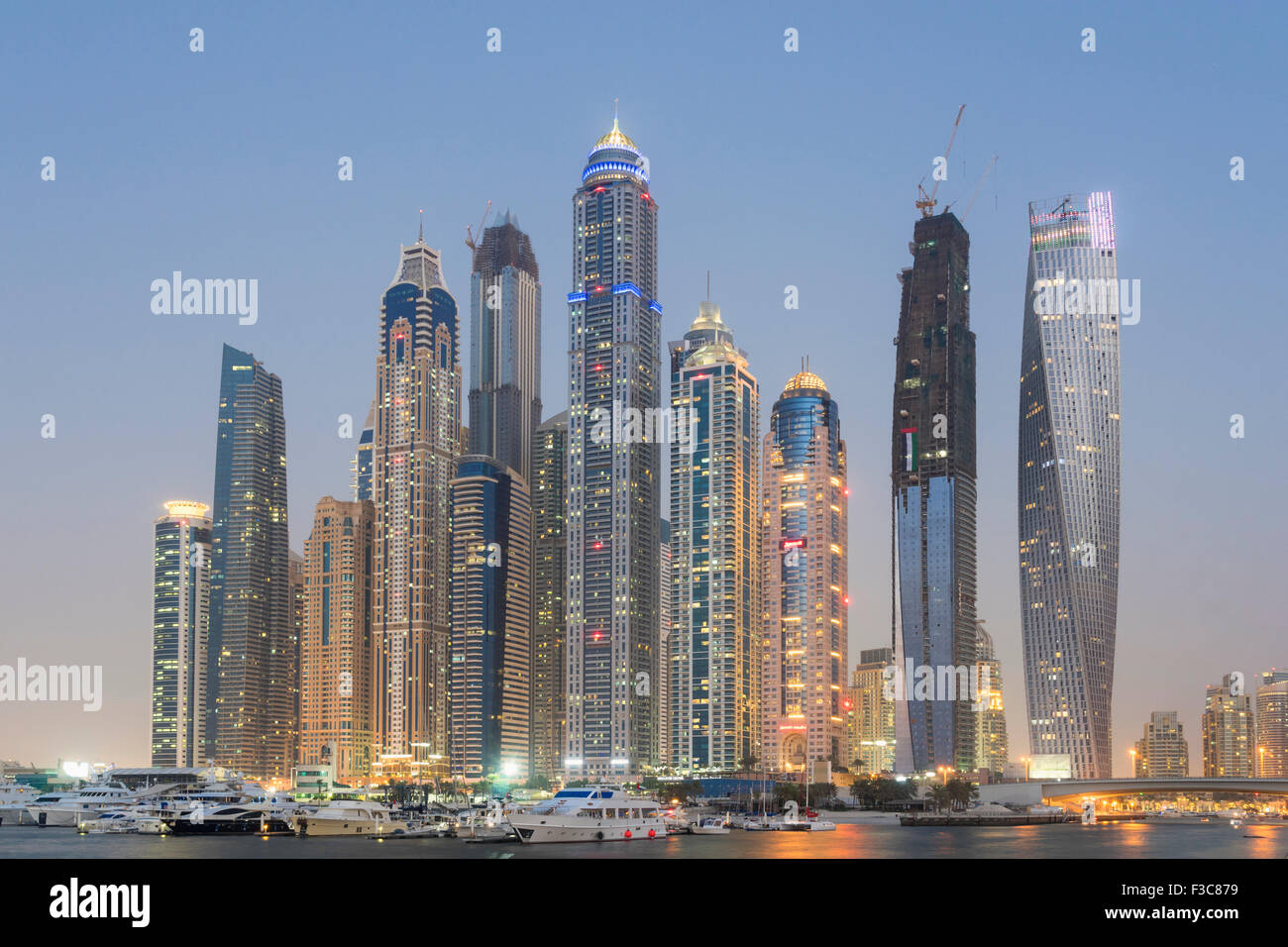 Skyline of modern high-rise apartment towers in Dubai united Arab Emirates Stock Photo