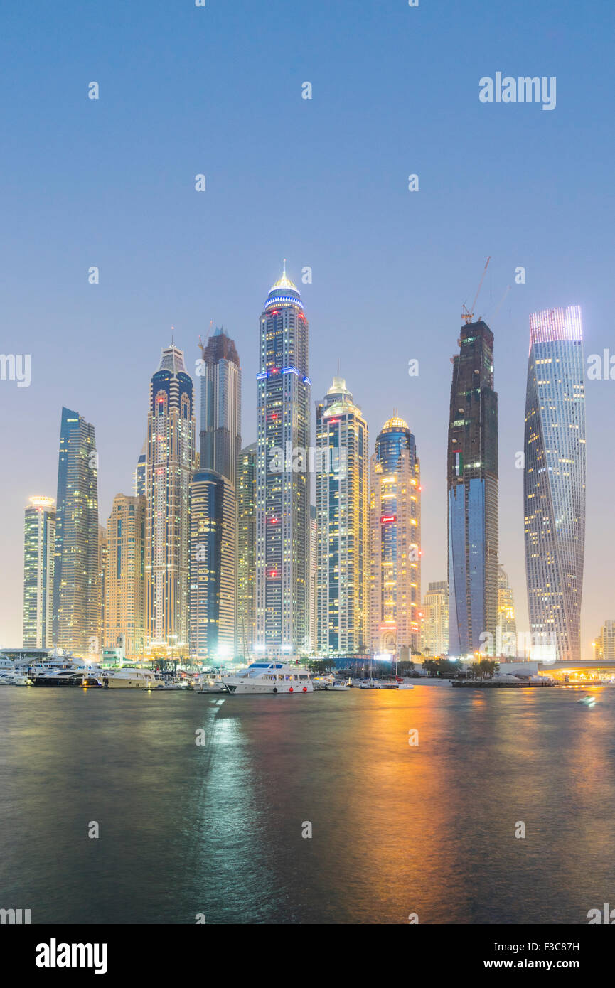 Skyline of modern high-rise apartment towers in Dubai united Arab Emirates Stock Photo