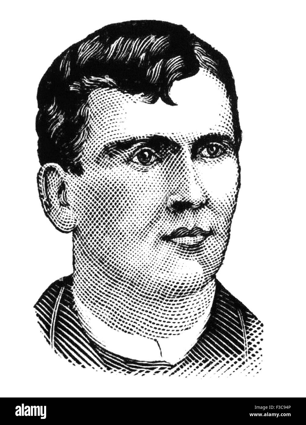 Vintage newspaper portrait of Irish-American boxer 'Nonpareil' Jack Dempsey (1862 - 1895) - often rated as one of the greatest pound for pound fighters in history. Dempsey (real name John Edward Kelly) arrived in New York from Ireland as a child and worked in a barrel factory before turning his hand to wrestling and boxing in 1883. He rose to become American and World Middleweight Champion and his reputation for being unbeatable earned him the nickname 'Nonpareil' as he was considered to be without equal. Stock Photo